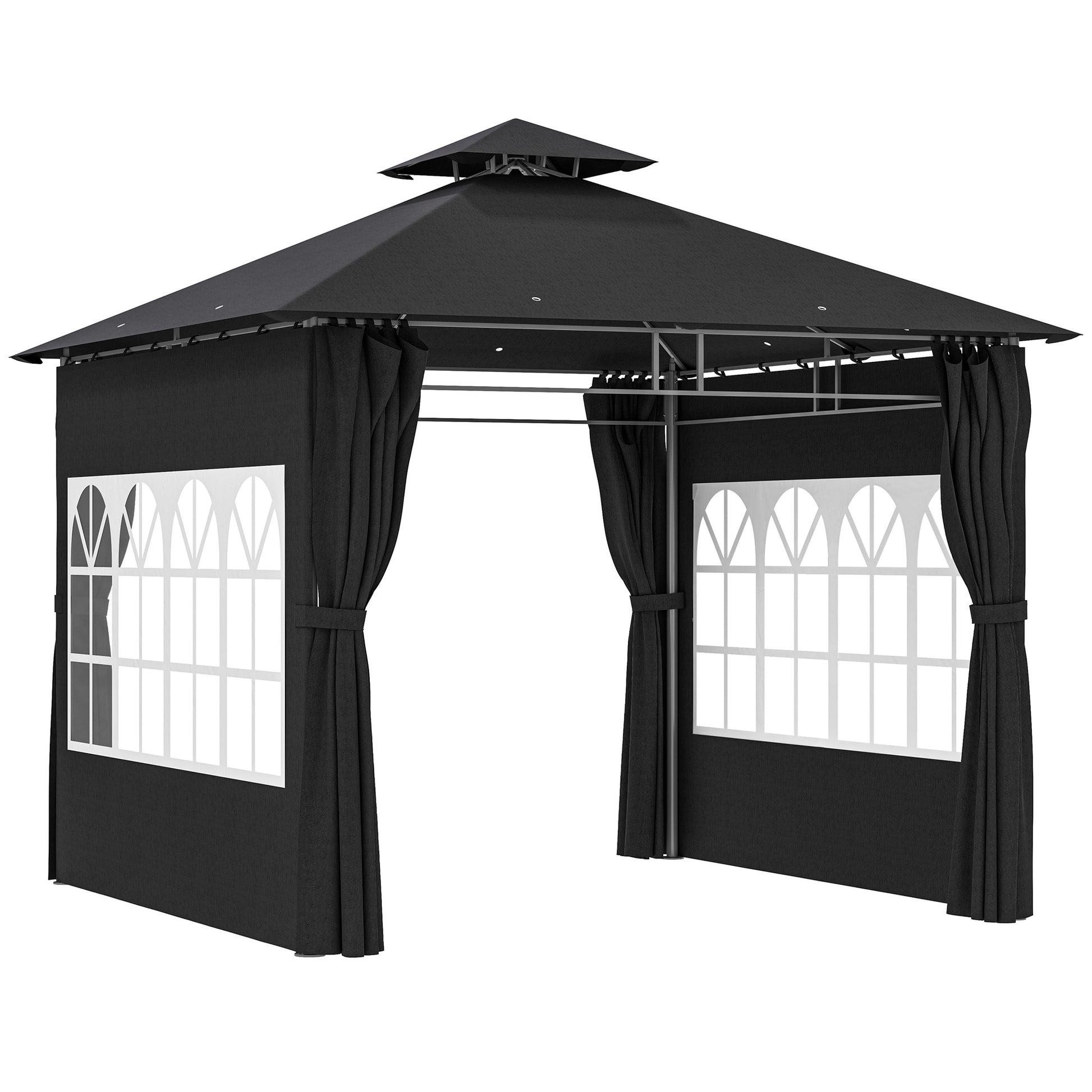 3 x 3 m Garden Gazebo, Double Roof Metal Gazebo
