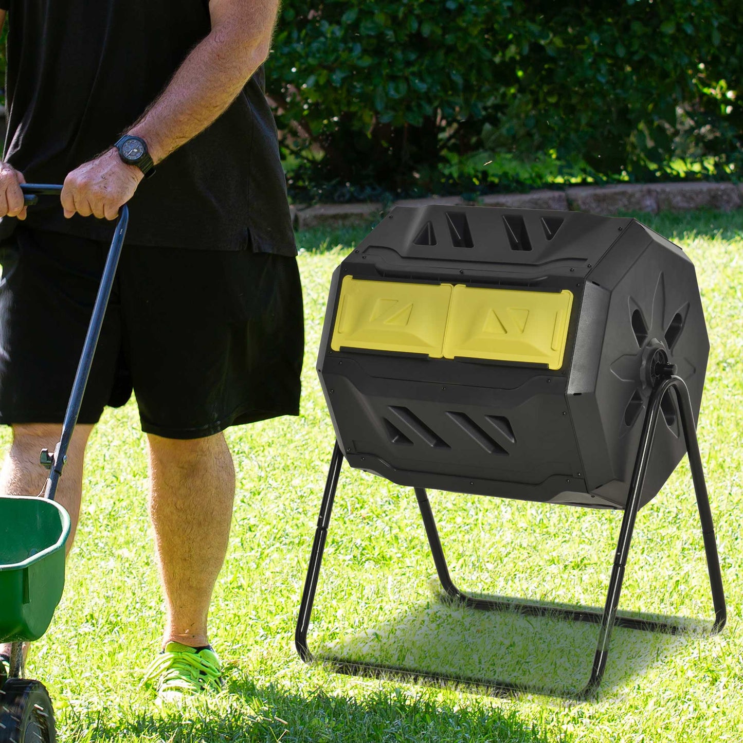 160L 360° Rotating Dual Chamber Composter