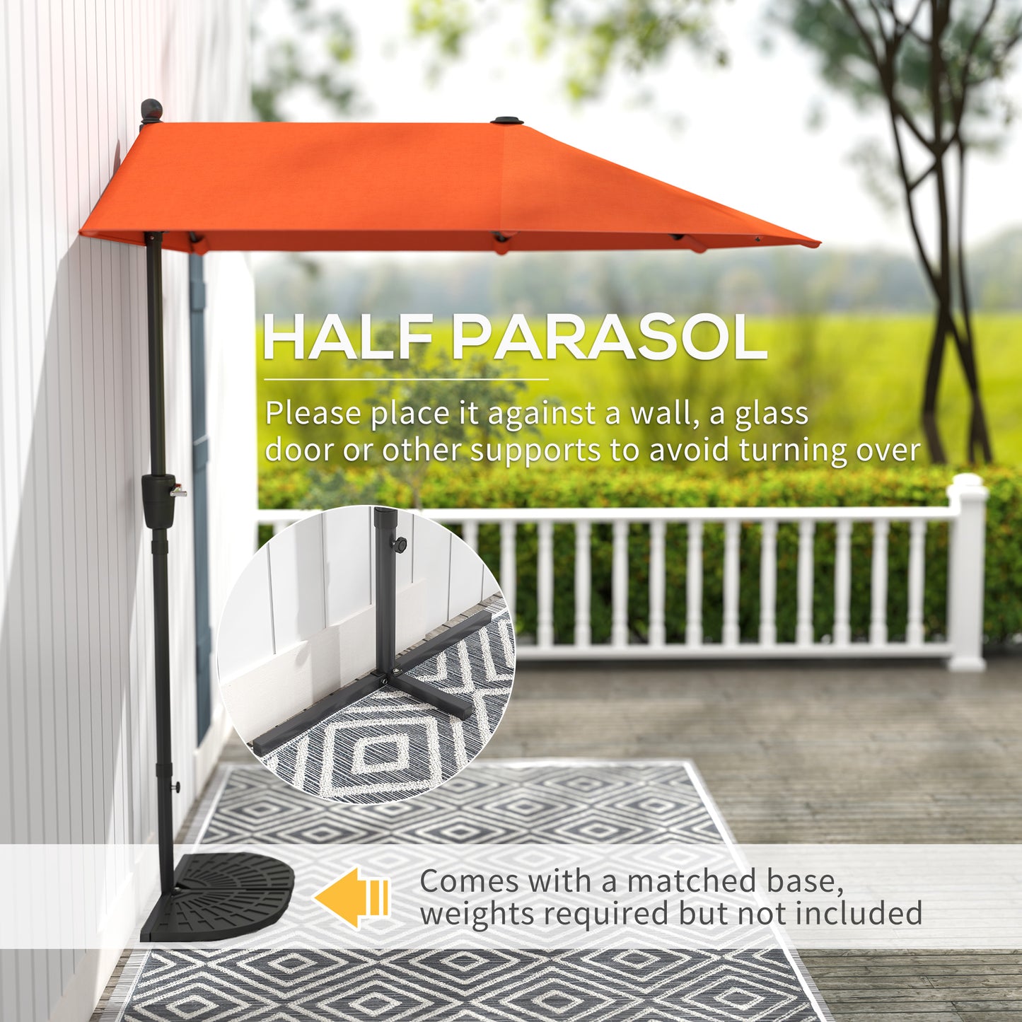 2m Half Parasol Umbrella