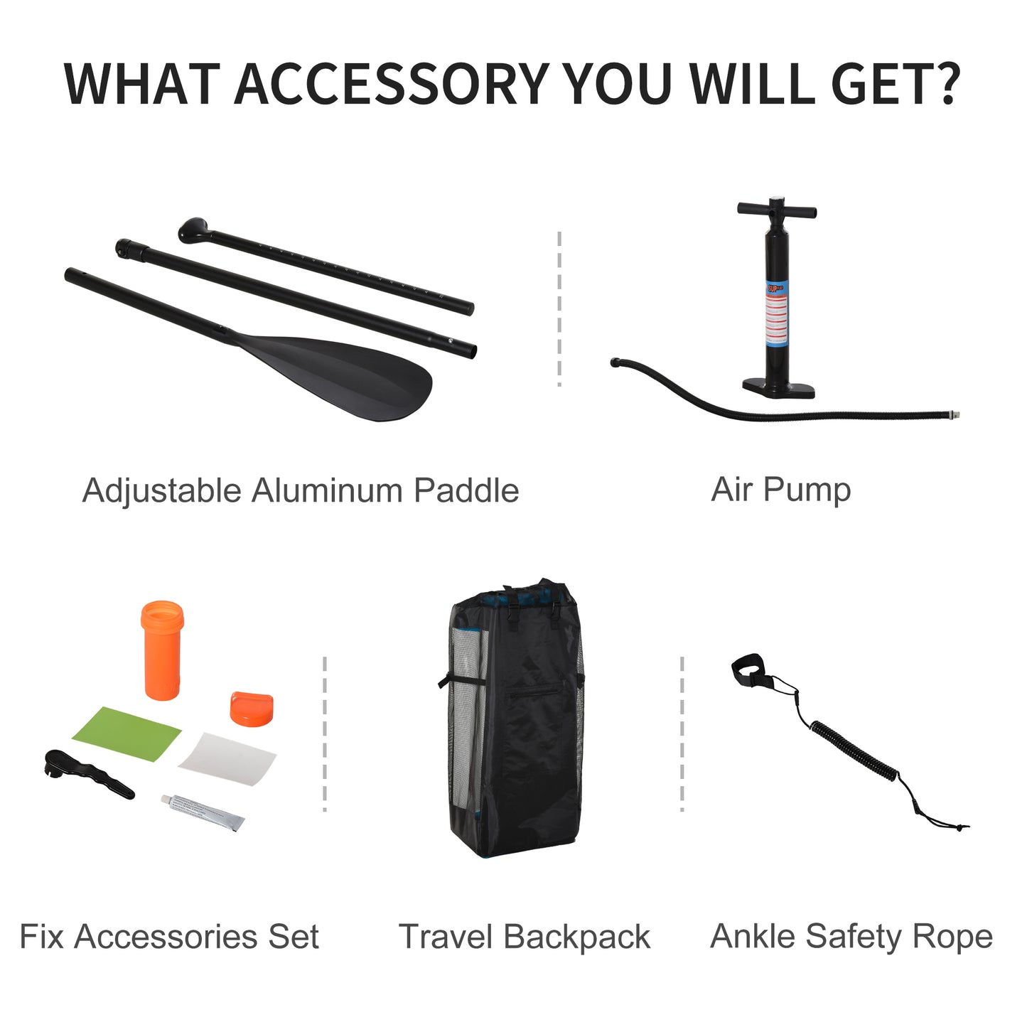 Stand Up Paddle Board SUP Accessory Carry Bag Adj Paddle Pump Leash