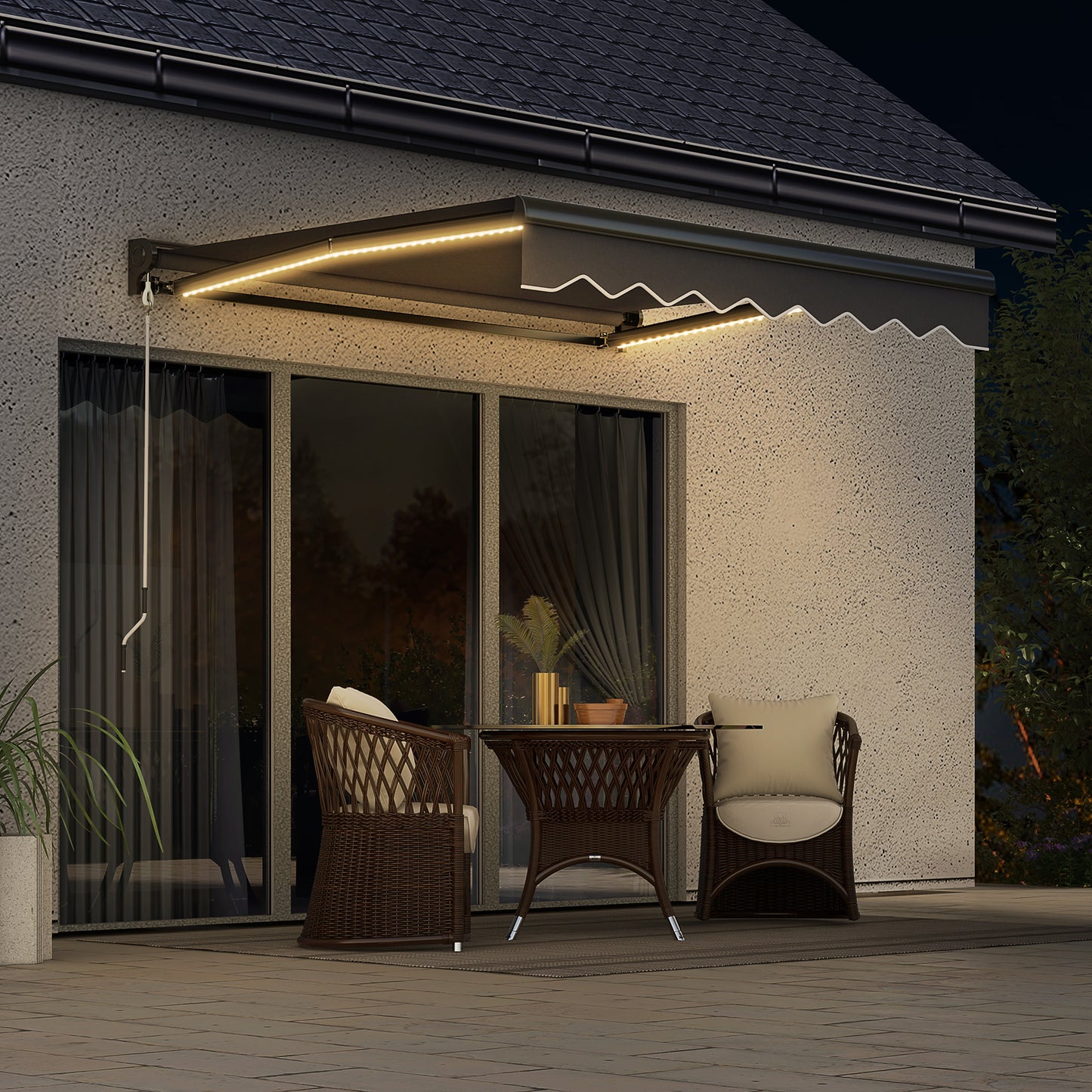 3 x 2.5m Electric Awning with LED Light