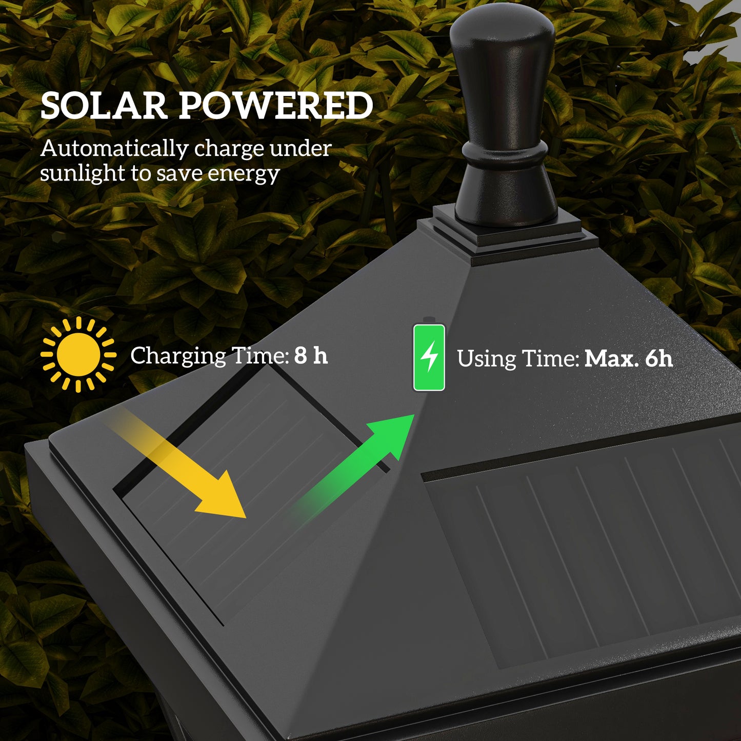 1.3 m Garden Lamp Post Light, LED Outdoor Solar Post Lights
