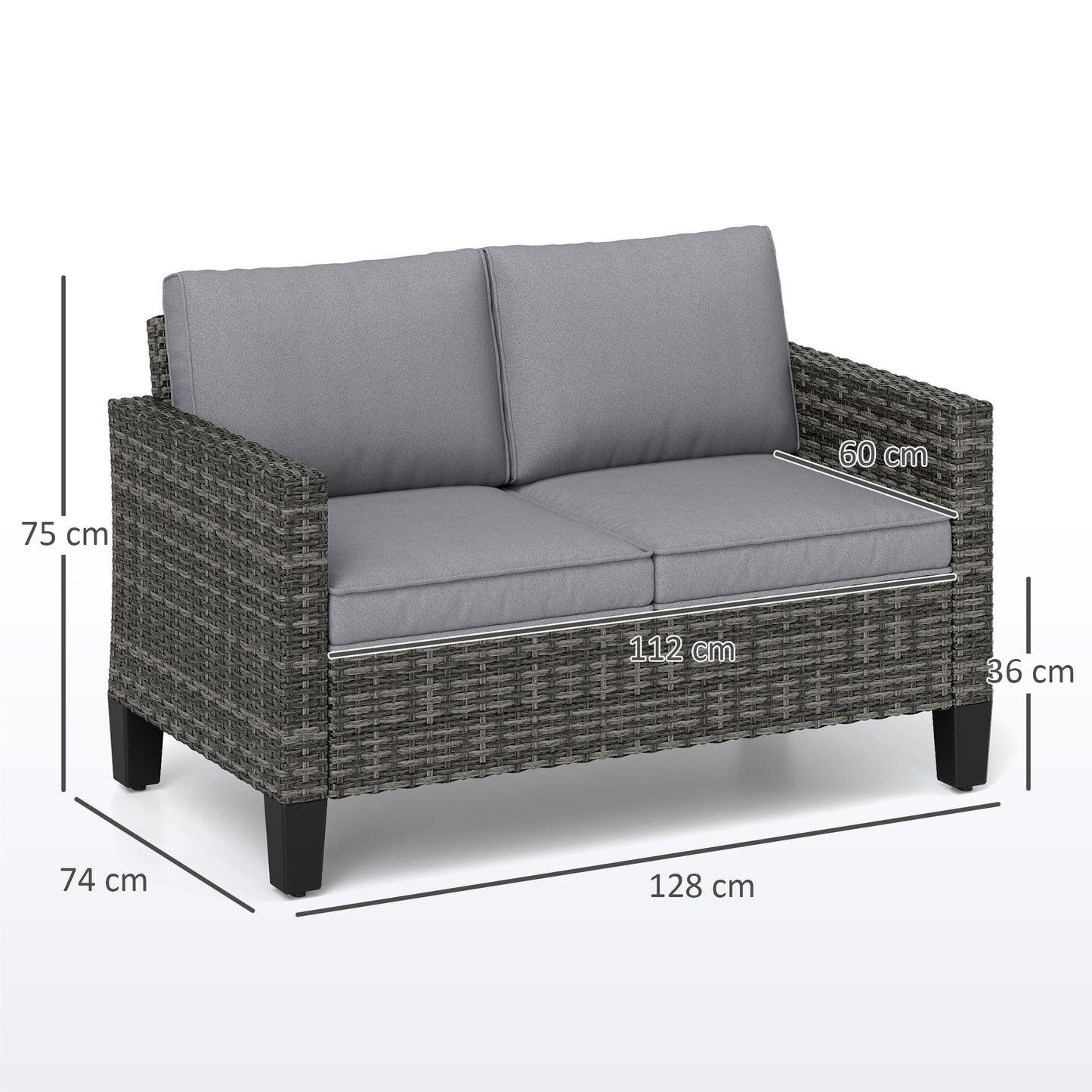 Two-Seater Rattan Outdoor Sofa
