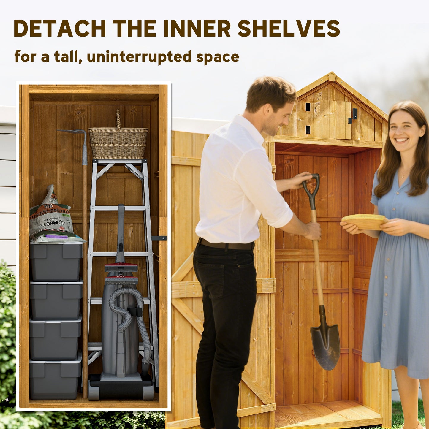 Garden Shed Wood Outdoor Garden Tool Storage Unit