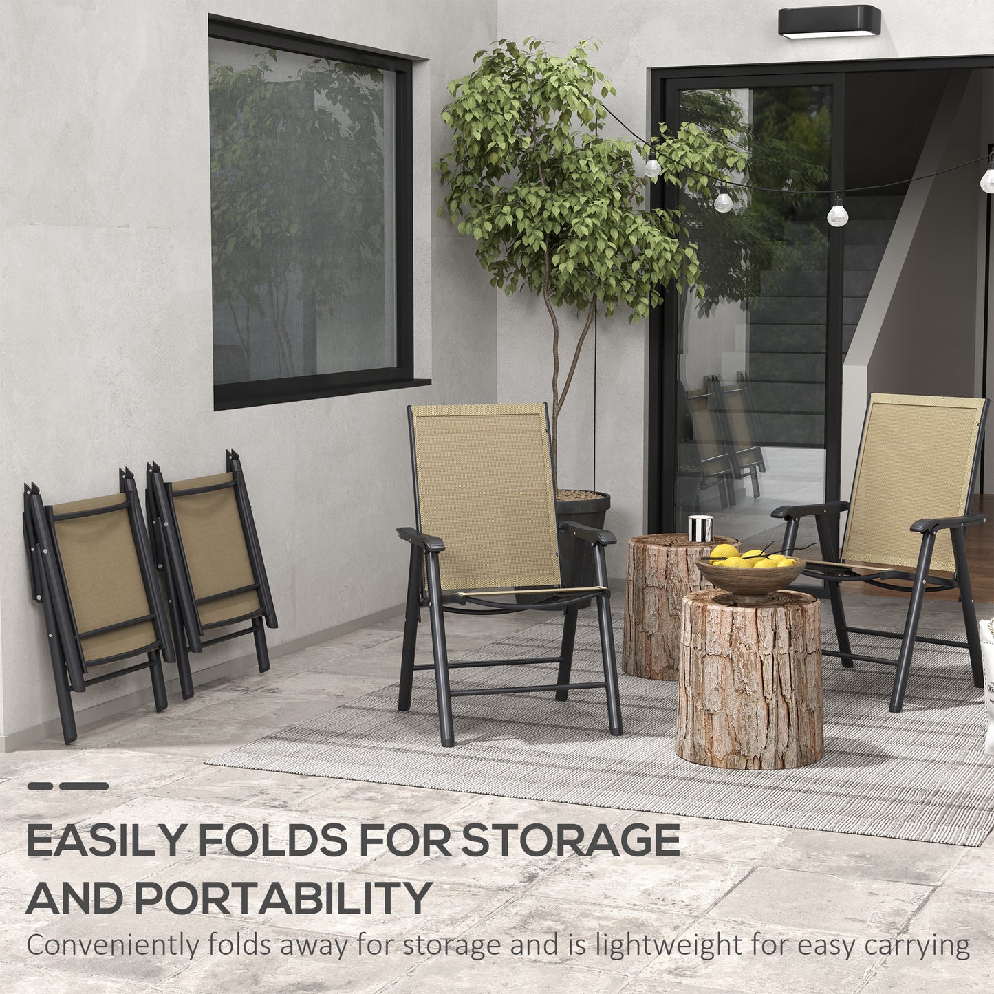 Set of Four Folding Garden Chairs