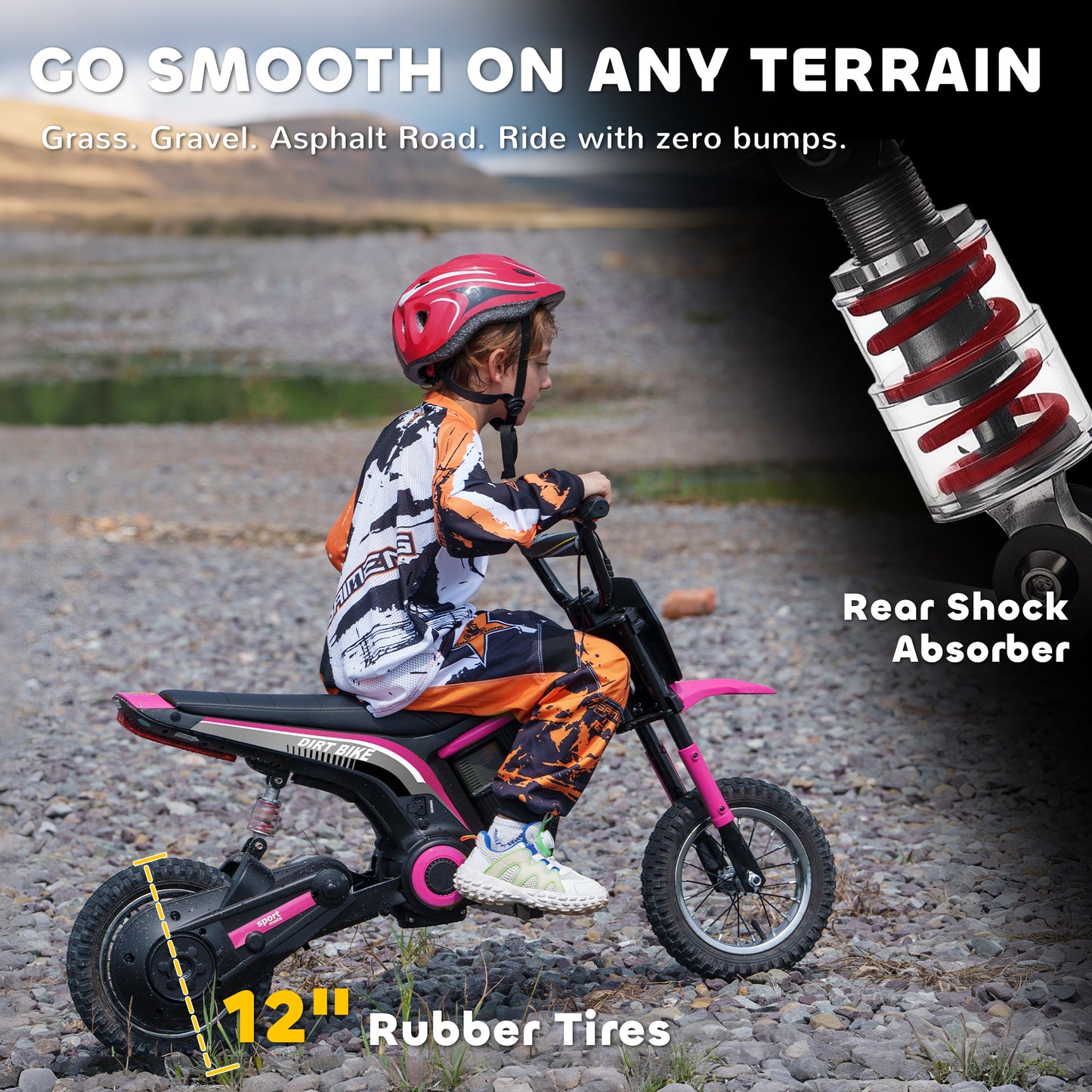 24V Electric Motorbike with Twist Grip Throttle, Music, Horn