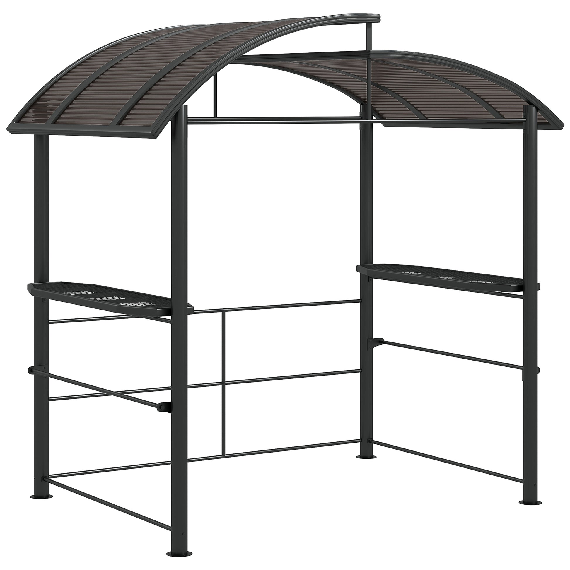 2.4 x 1.5m Outdoor Grill Gazebo with Side Shelves, PC Board Roof