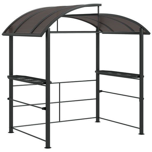 2.4 x 1.5m Outdoor Grill Gazebo with Side Shelves, PC Board Roof