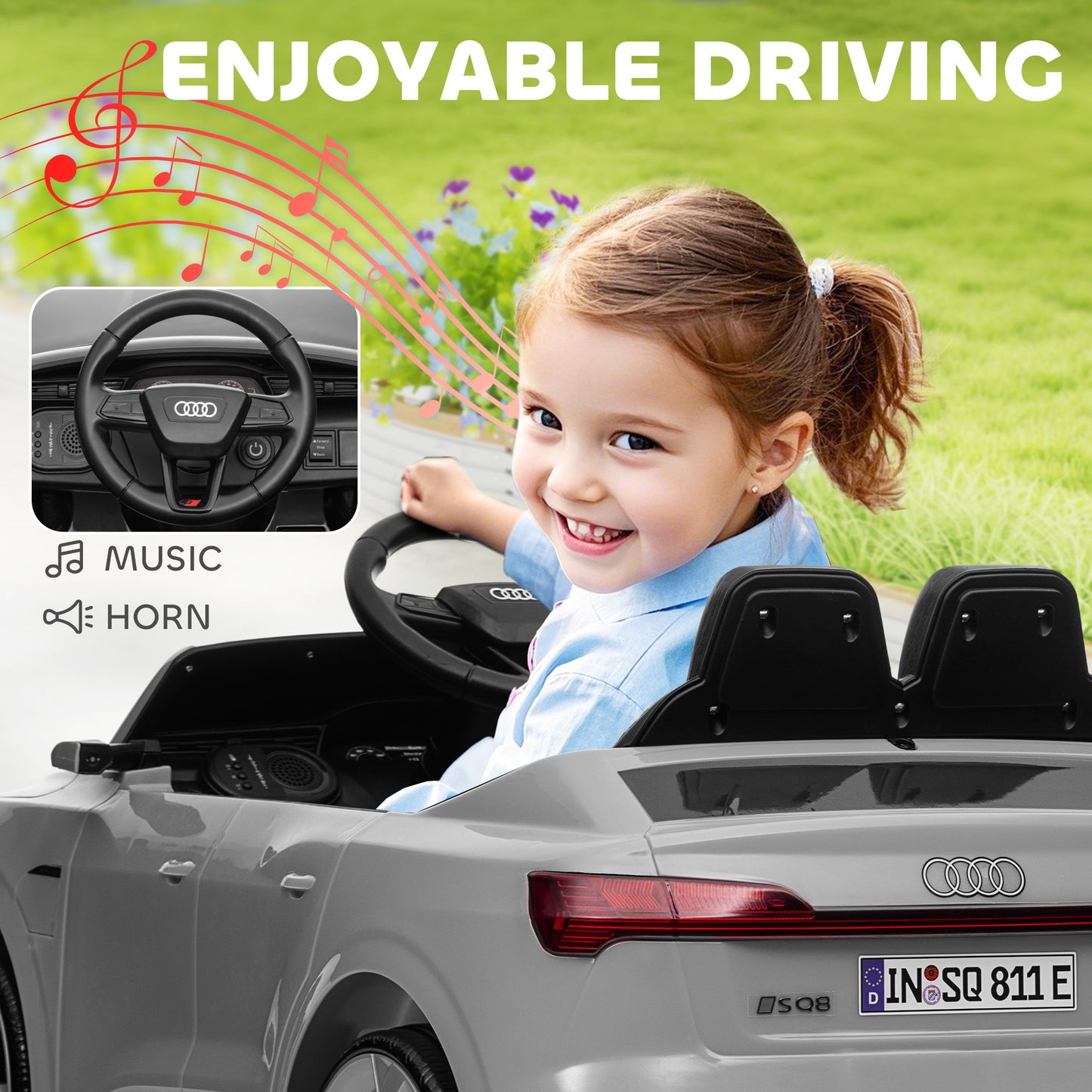 Audi Q8 e-tron Sportback Licensed 12V Ride on Car w/ Remote (1)