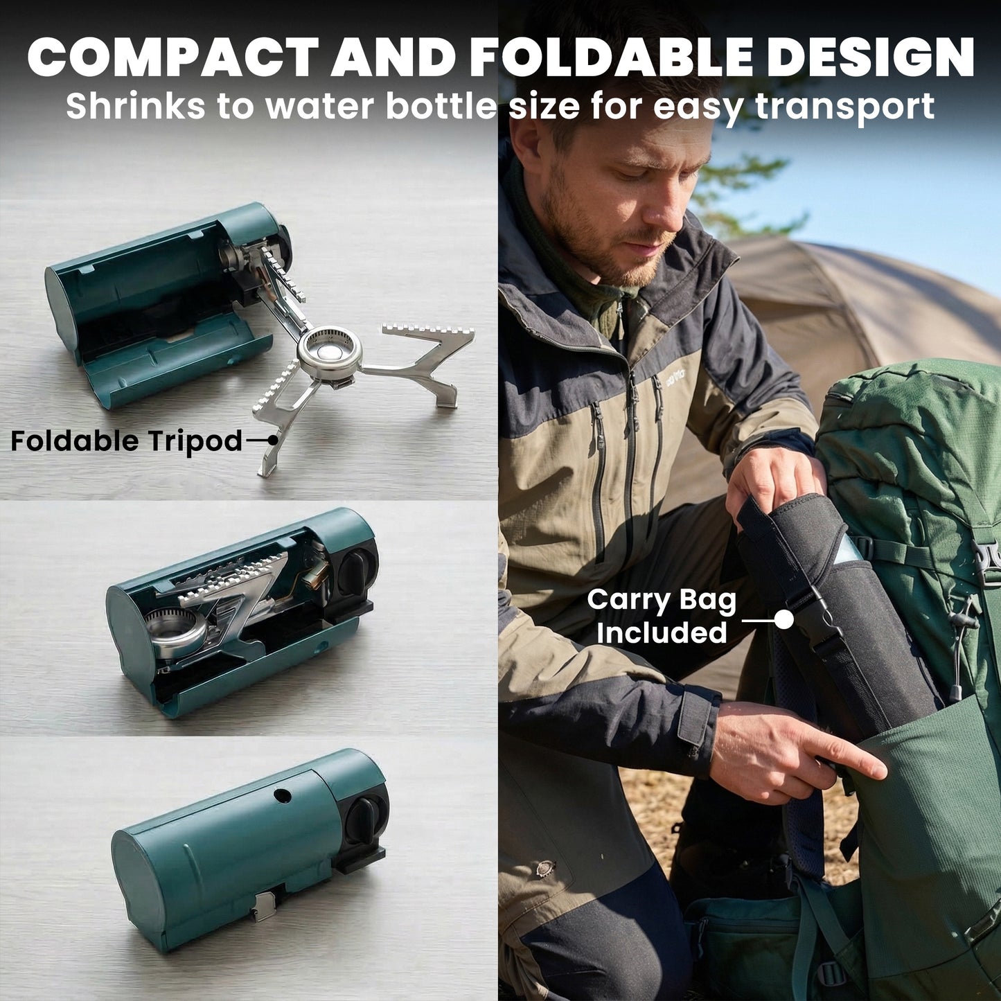 2670W Foldable Camping Stove with Safety Shut-Off