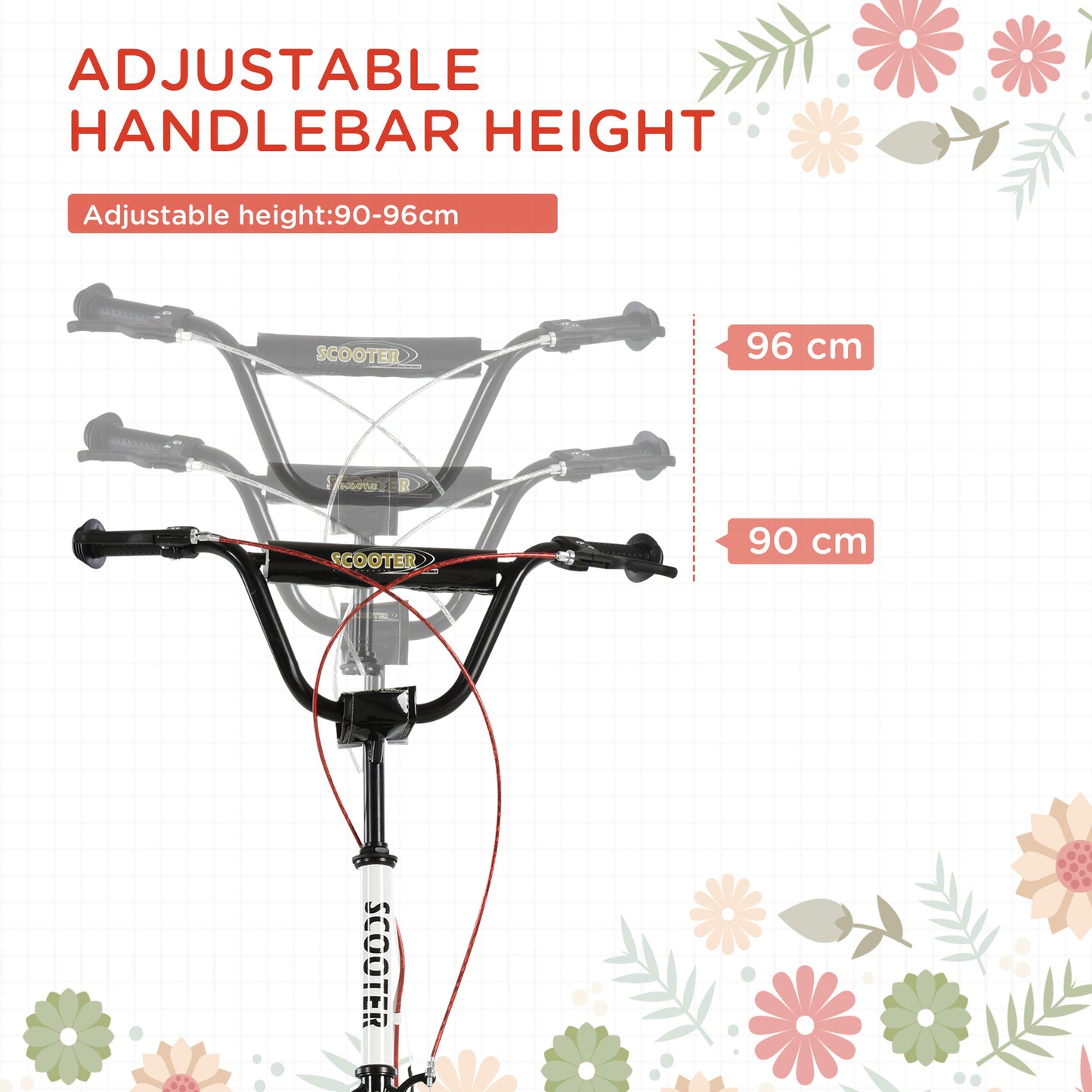Kick Scooters for Kids with Adjustable Height, Anti-Slip Deck