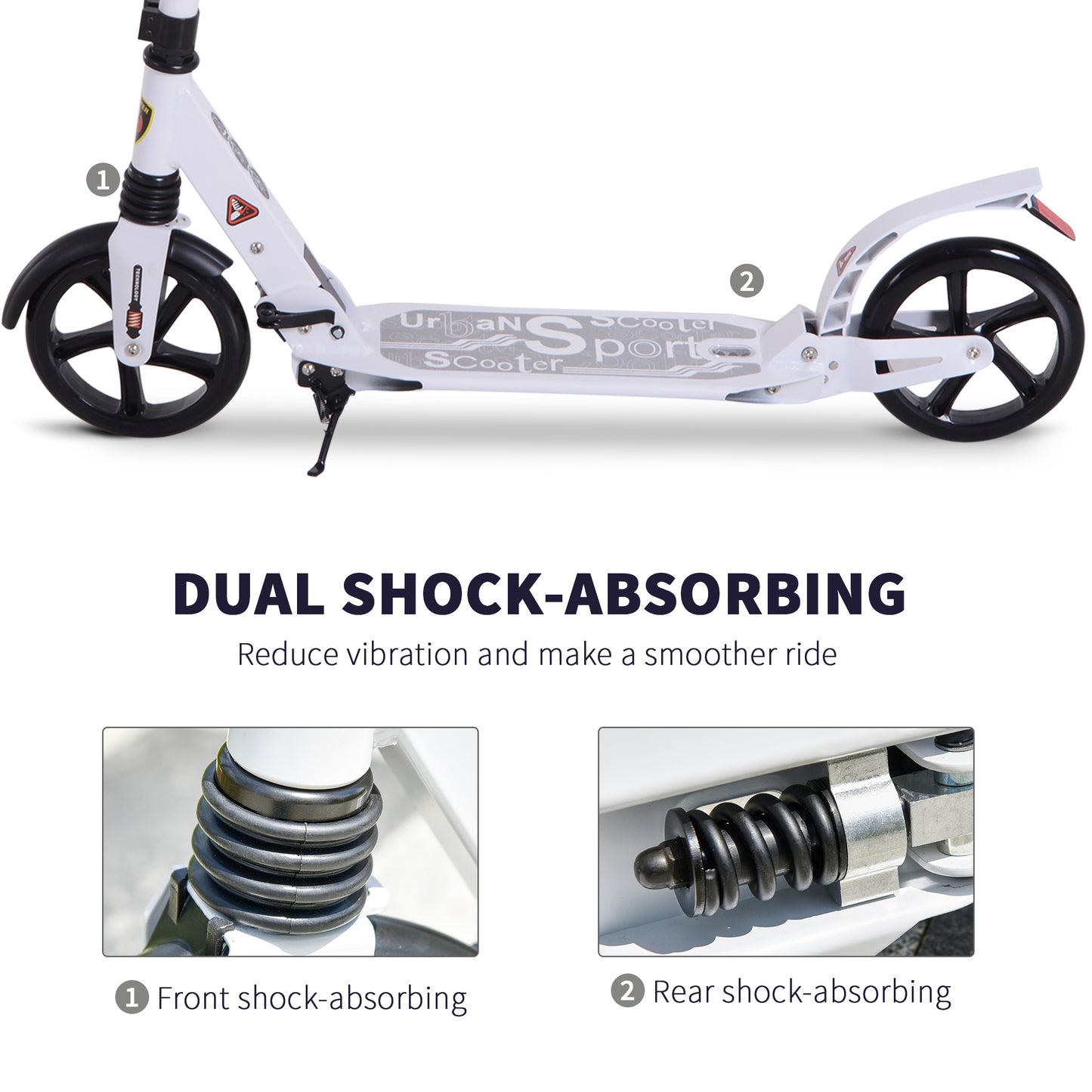 Folding Kick Scooter, Adjustable Ride On Scooter