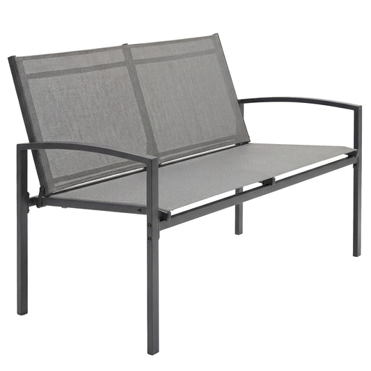 Metal Garden Bench, 2 Seater Outdoor Furniture Seating