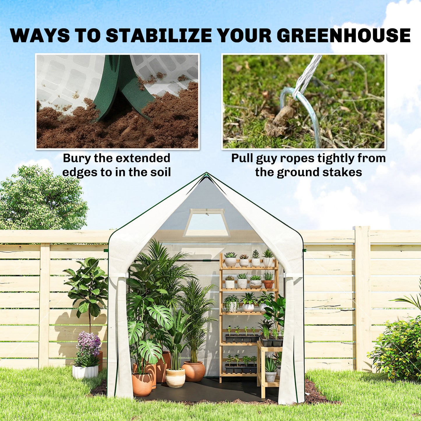 Walk-in Greenhouse for Outdoors with Steel Frame
