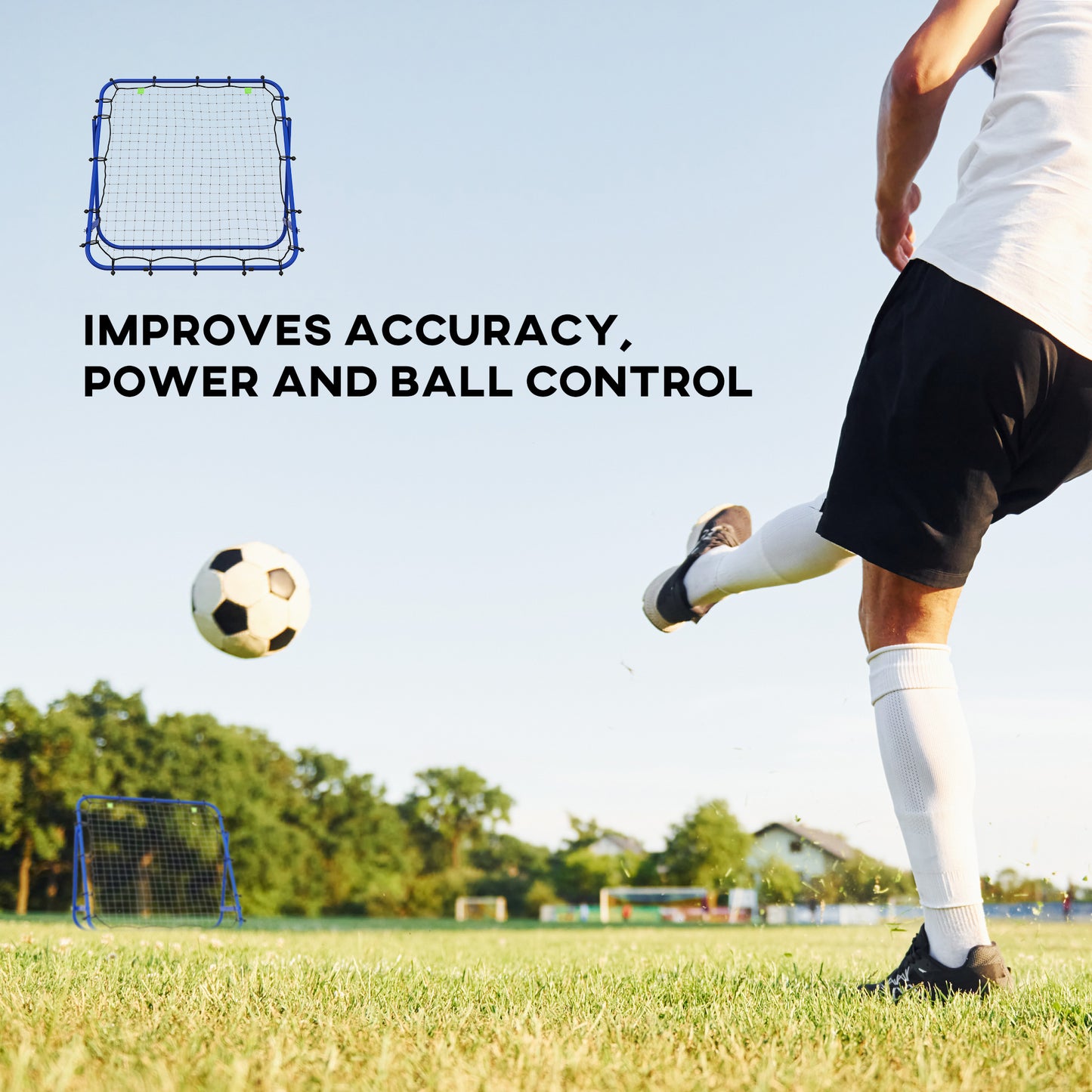 Adjustable Rebounder Net Kickback Target Goal