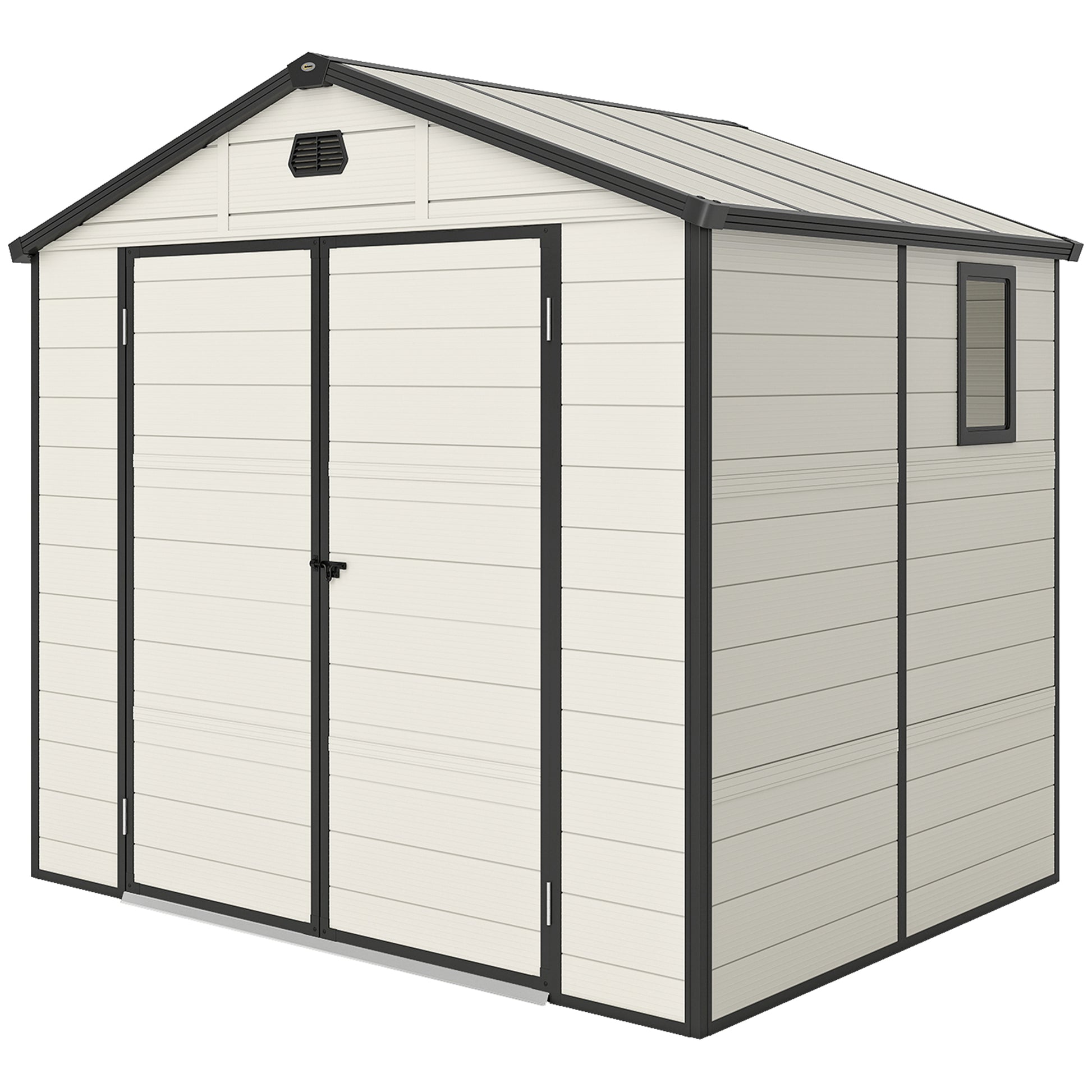 7.9ft x 6.2ft Recycled Garden Shed with Aluminium Frame and Plastic