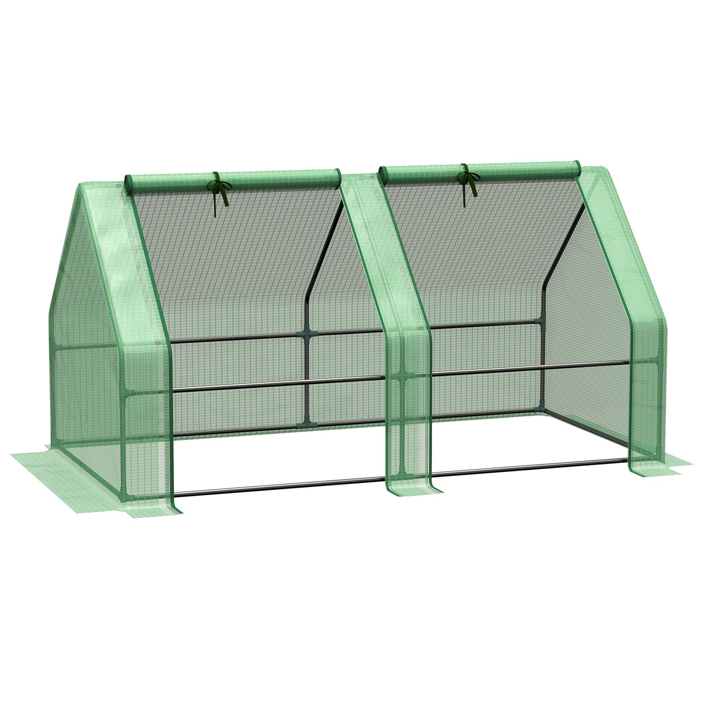 Mini Small Greenhouse with Steel Frame & PE Cover & Zippered Window