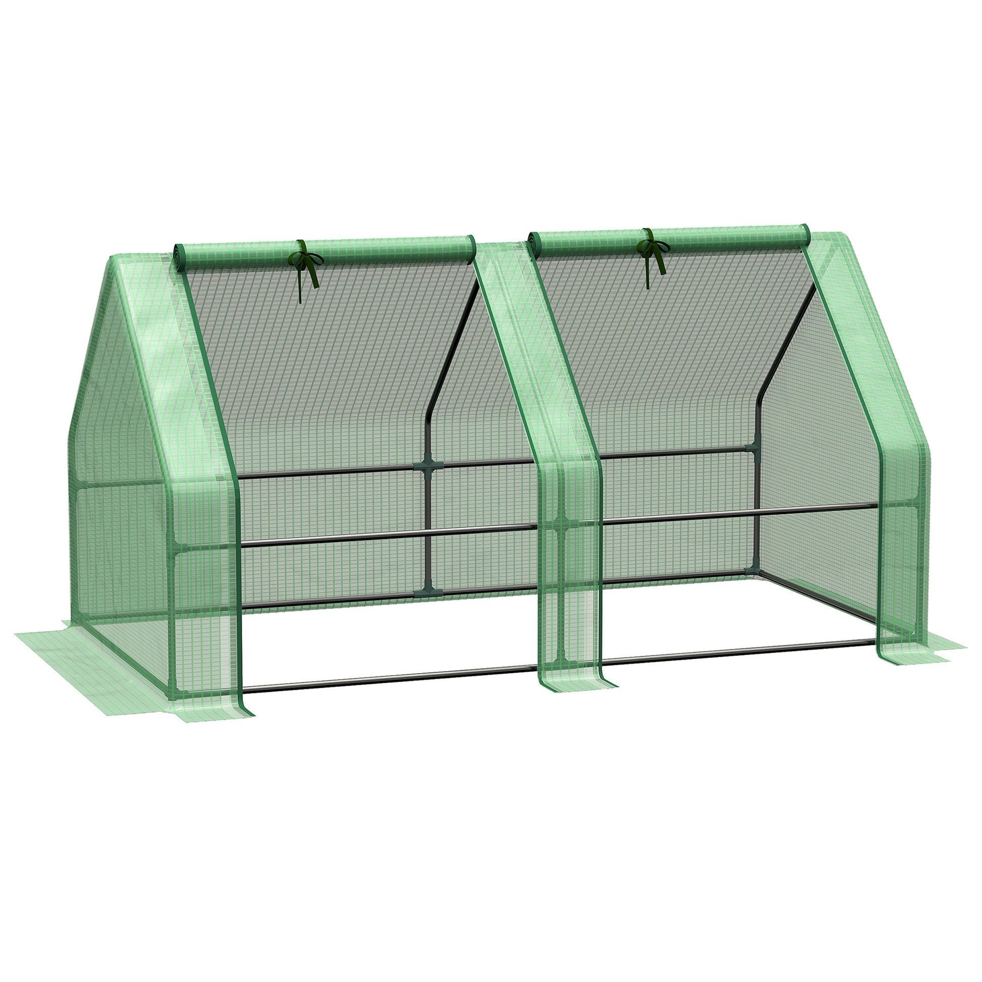 Mini Small Greenhouse with Steel Frame & PE Cover & Zippered Window