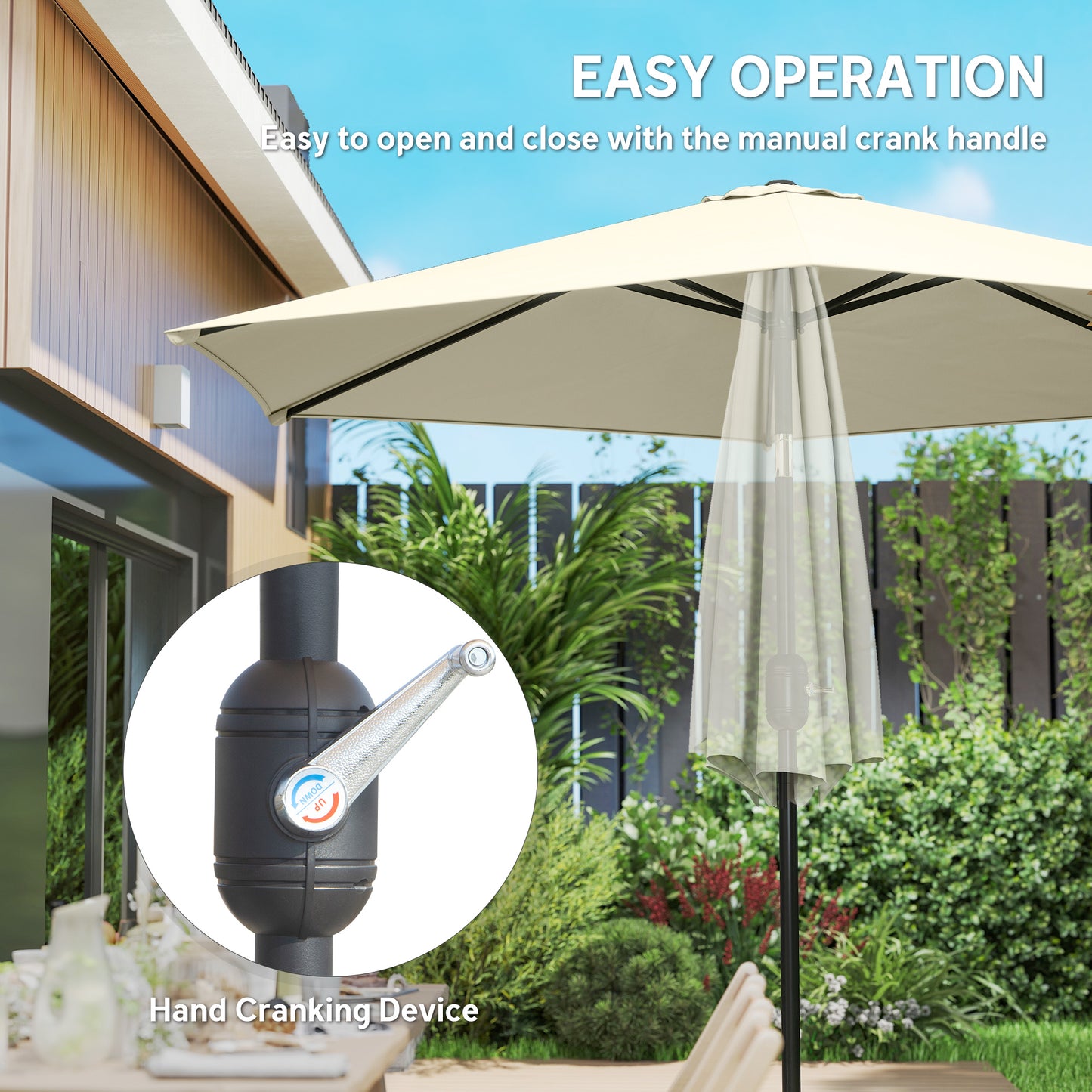 2.6 m Garden Parasol Umbrella with Aluminium Pole (2)
