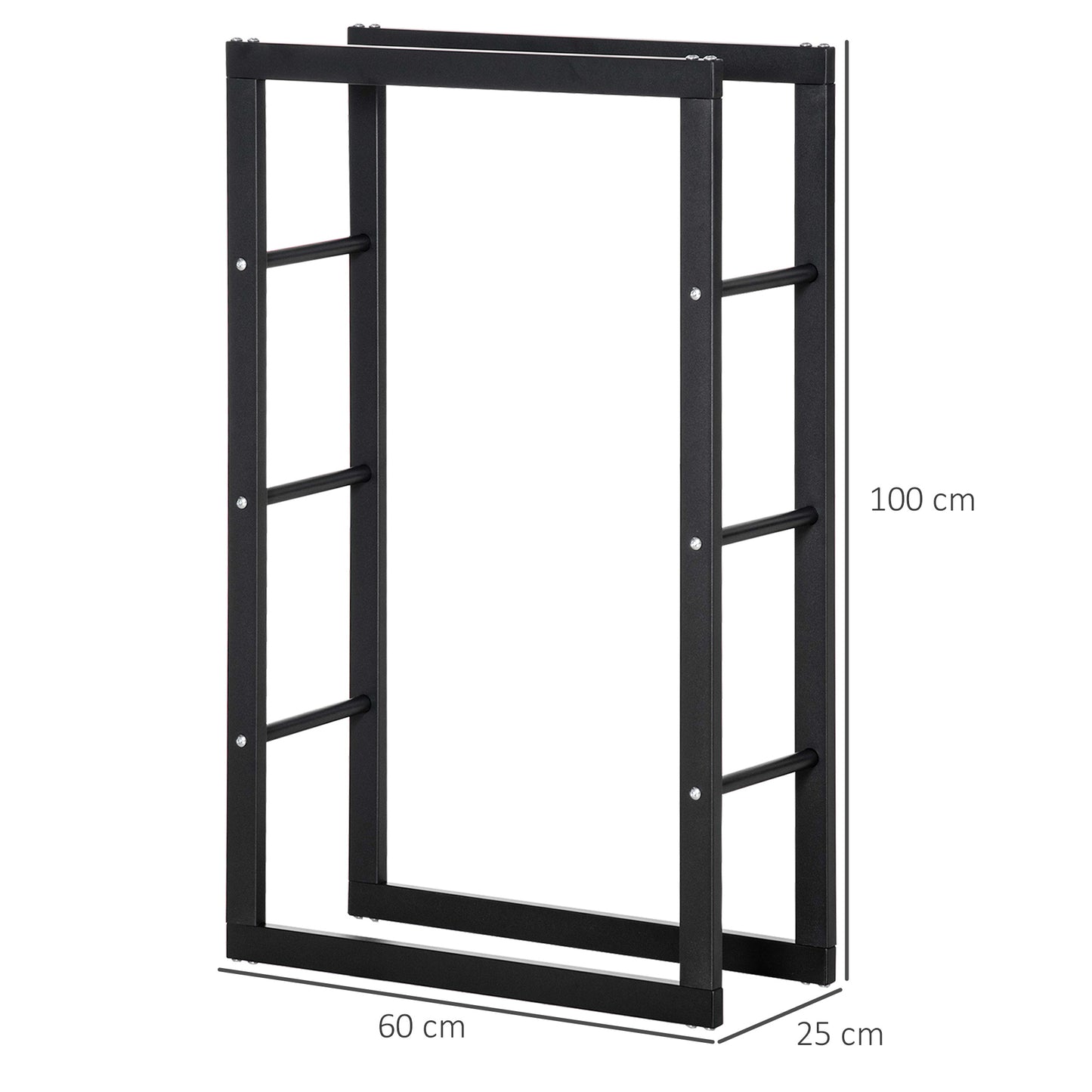 Metal Firewood Log Holder Tall Firewood Rack Indoor Outdoor (1)