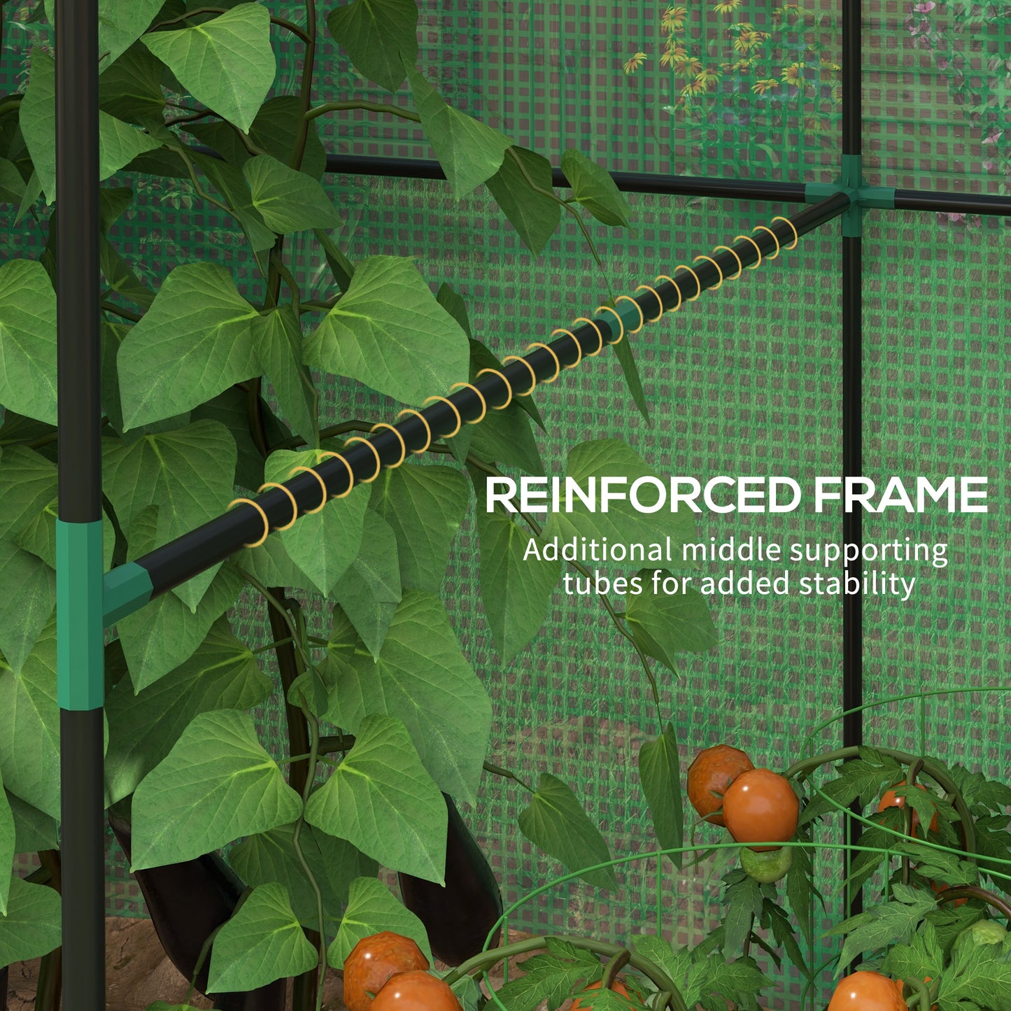 Greenhouse, Walk-in Garden Grow House with Roll-up Door