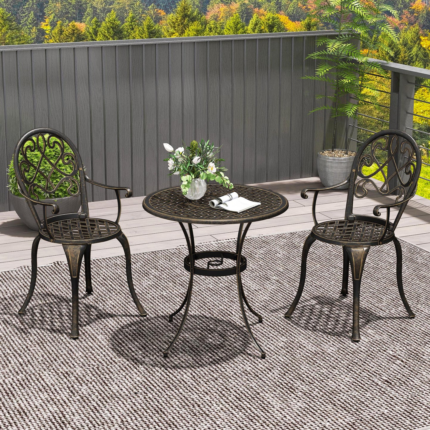 Three-Piece Elegant Aluminium Garden Set