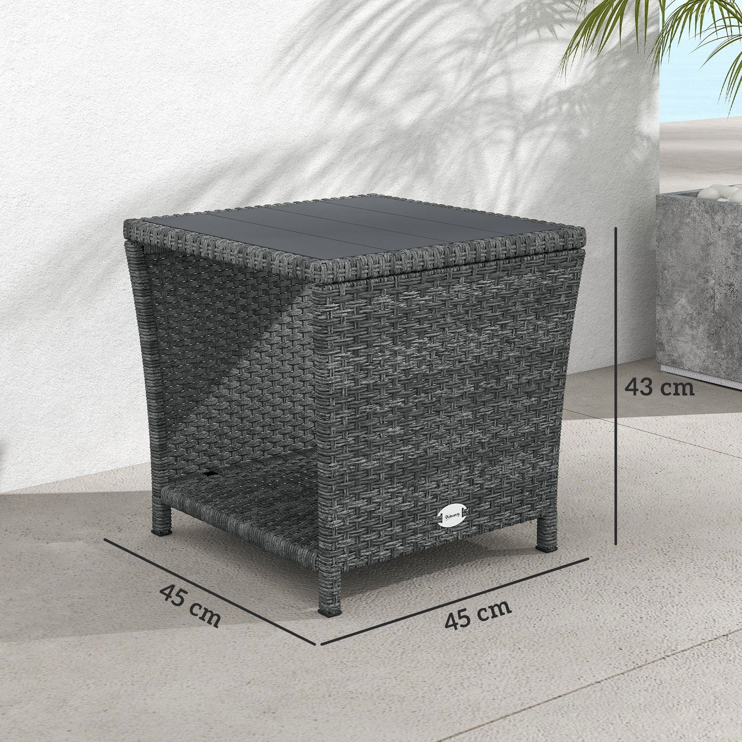Side Table 2-Tier Outdoor Coffee Table (1)