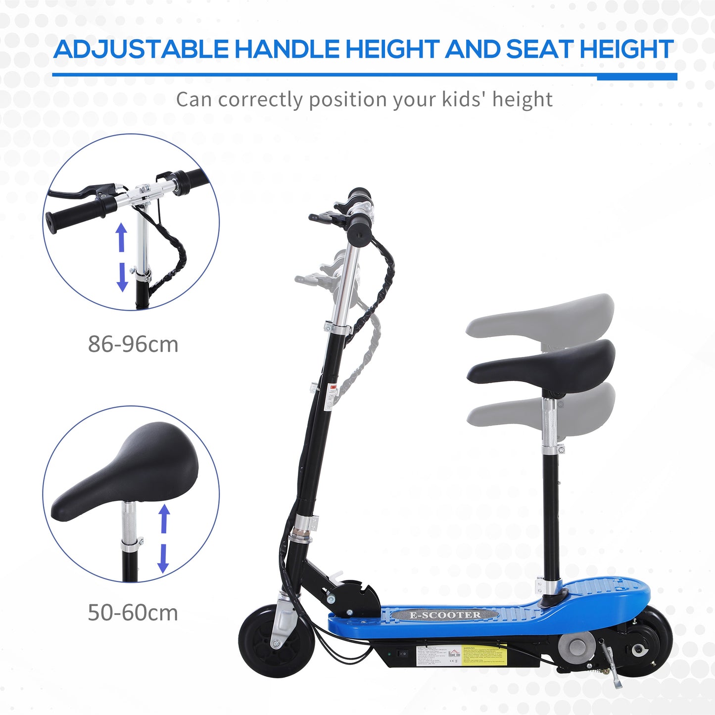 Foldable Electric Scooter for Kids 12V 120W W/Brake Kickstand