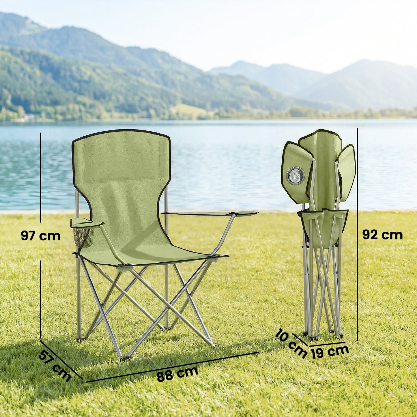 Camping Chair Set of 2 Portable Folding Outdoor Camp Chair
