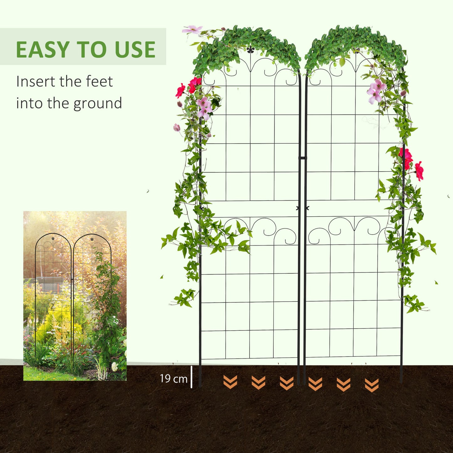 Metal Trellis Set of 2, Garden Trellis