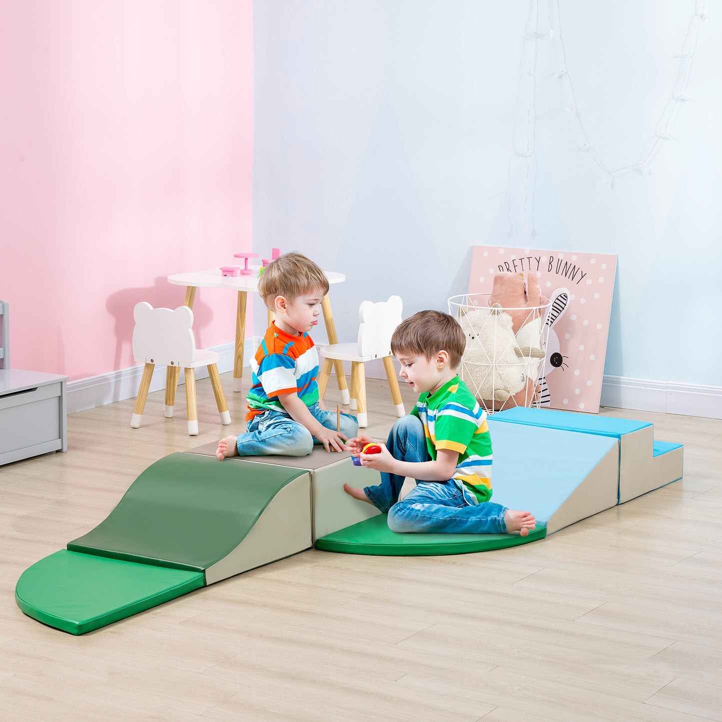 6 Piece Soft Play Equipment for Kids Climb and Crawl