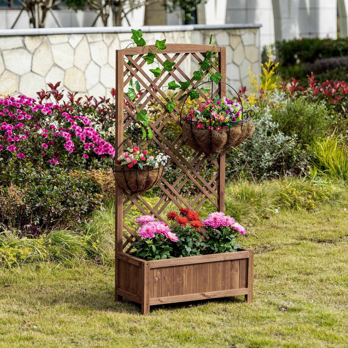 Garden Planter with Trellis