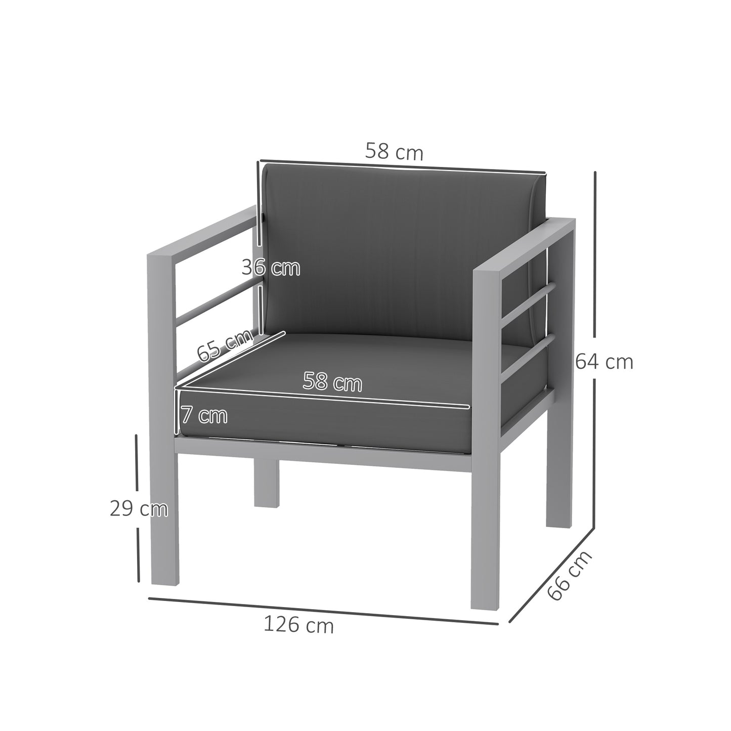 Garden Sofa Set of 2, All-Weather Garden Sofa Set