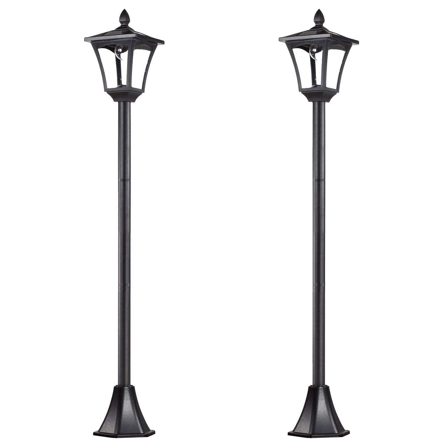2 Pieces Outdoor Garden Solar Post Lamp Sensor Dimmable LED Lantern