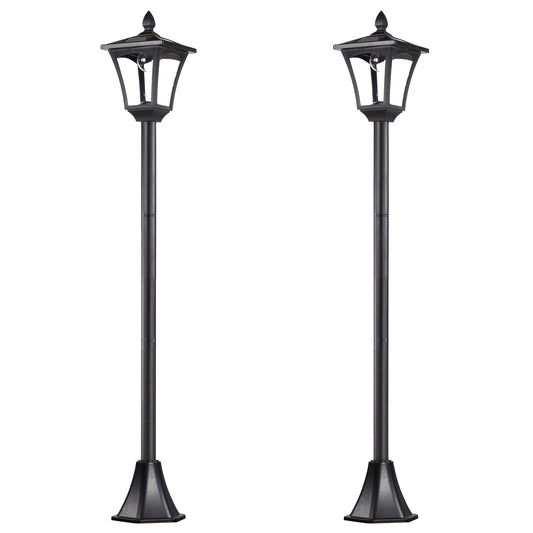 2 Pieces Outdoor Garden Solar Post Lamp Sensor Dimmable LED Lantern