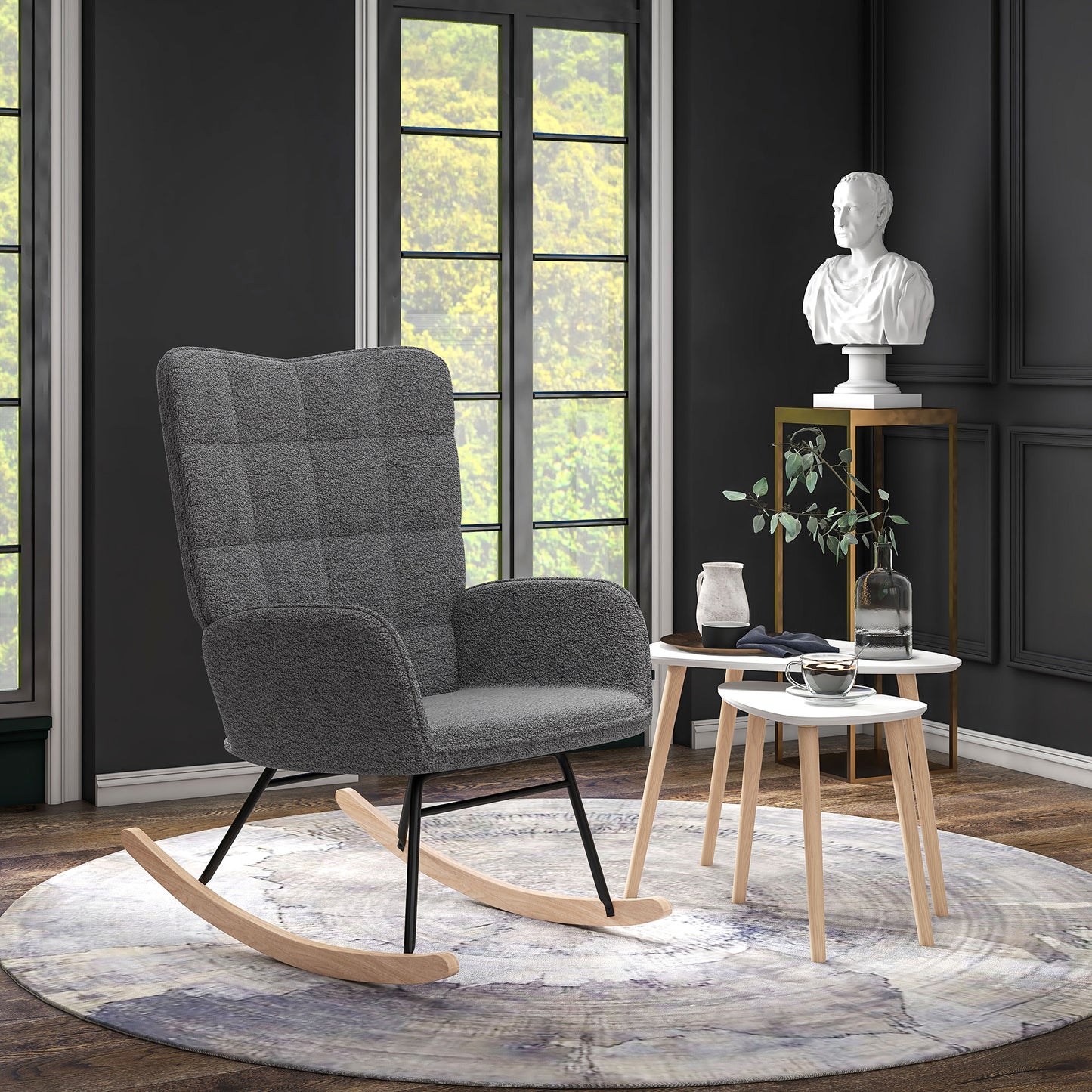 Living Room Furniture Set, Wingback Rocking Chair