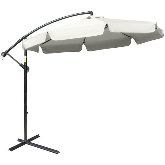 2.7m Garden Banana Parasol Cantilever Umbrella with Crank Handle
