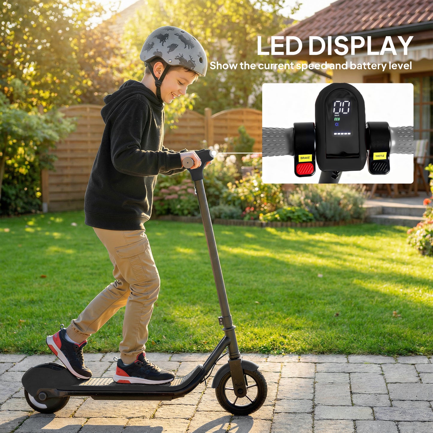 Electric Scooter for Kids, with LED Display