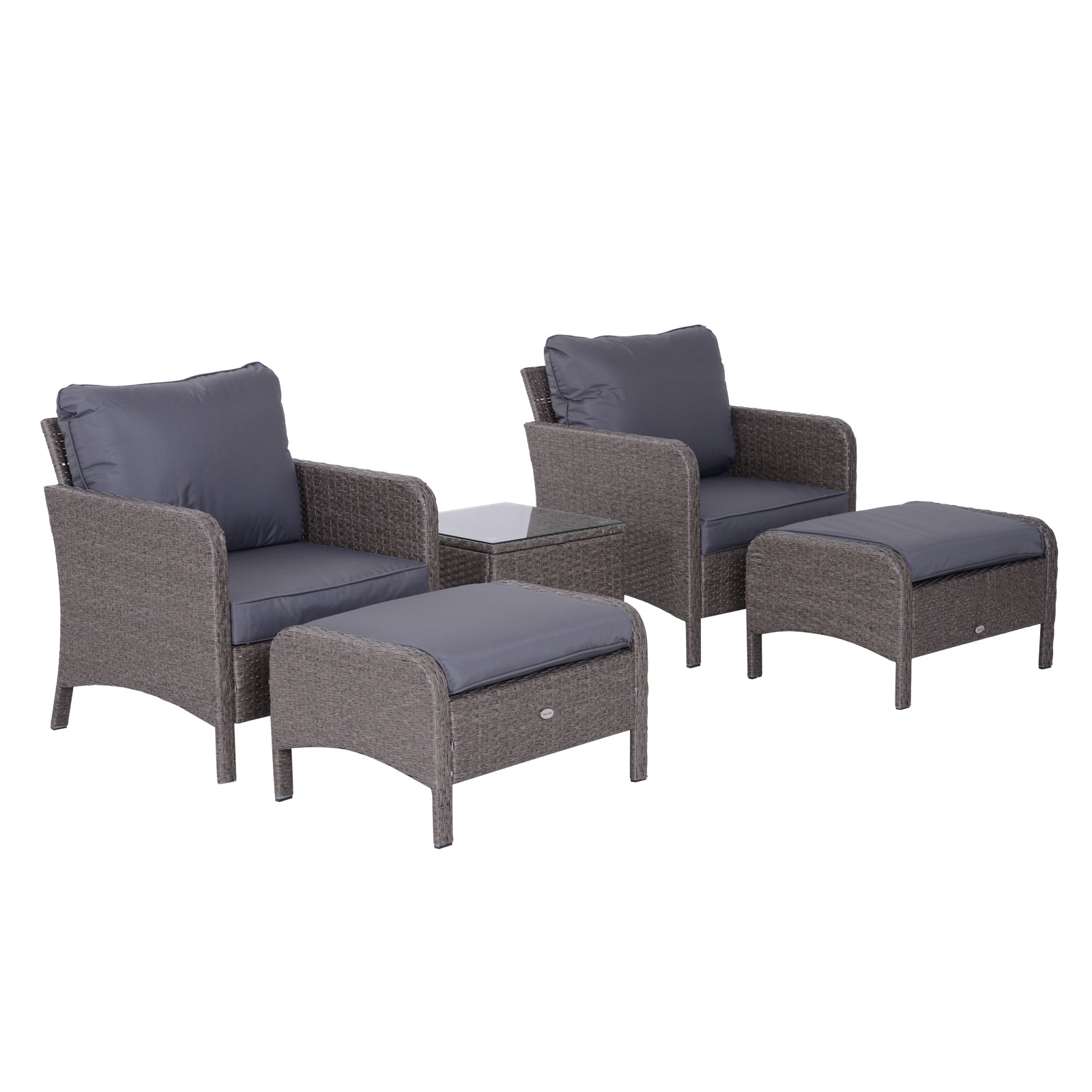 2-Seater Rattan Furniture Set, Steel Frame
