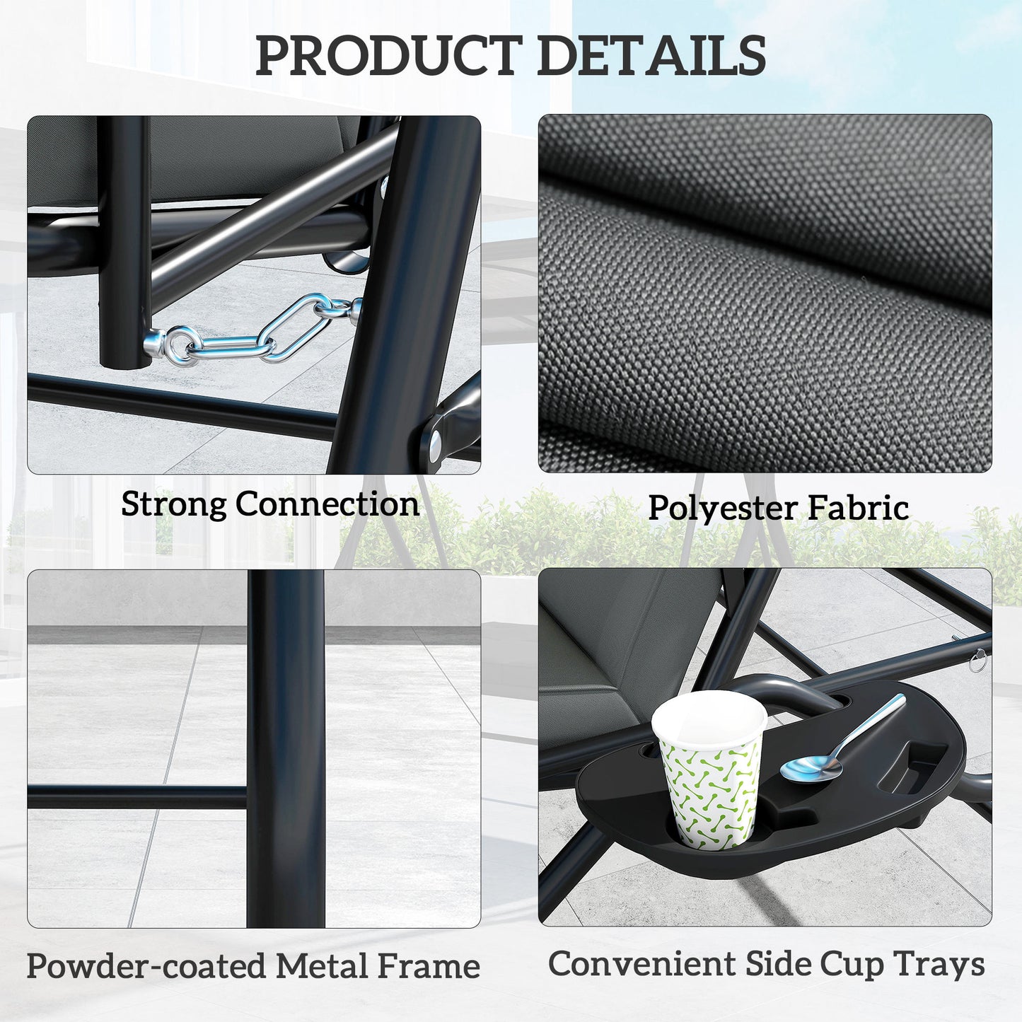 Convertible Three-Seater Swing Bench Bed