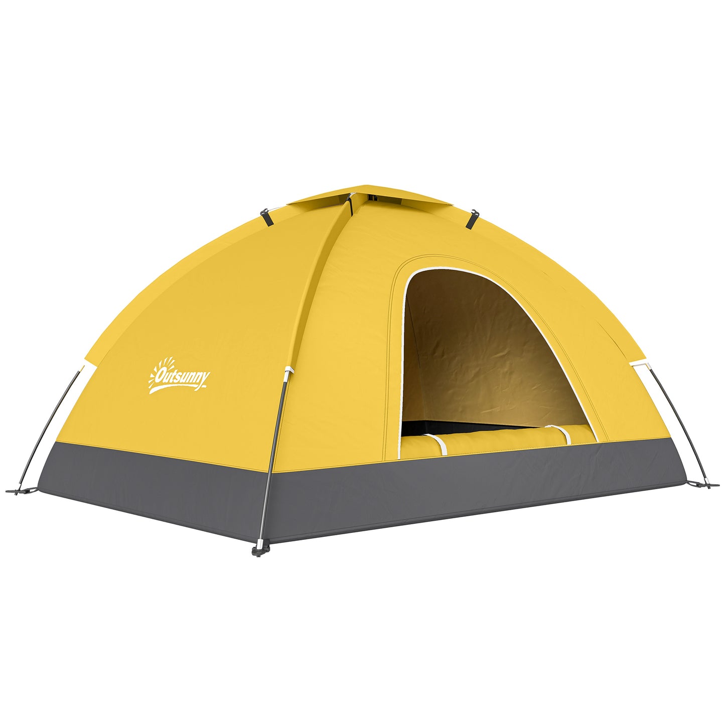 2 Person Camping Tent, Dome Tent with Zipped Doors, Storage Pocket