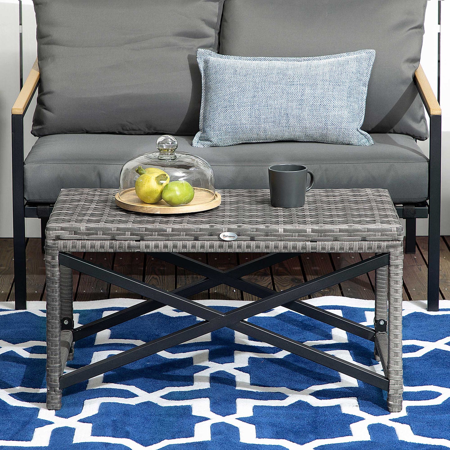 Outdoor Coffee Table, Garden PE Rattan Side Table