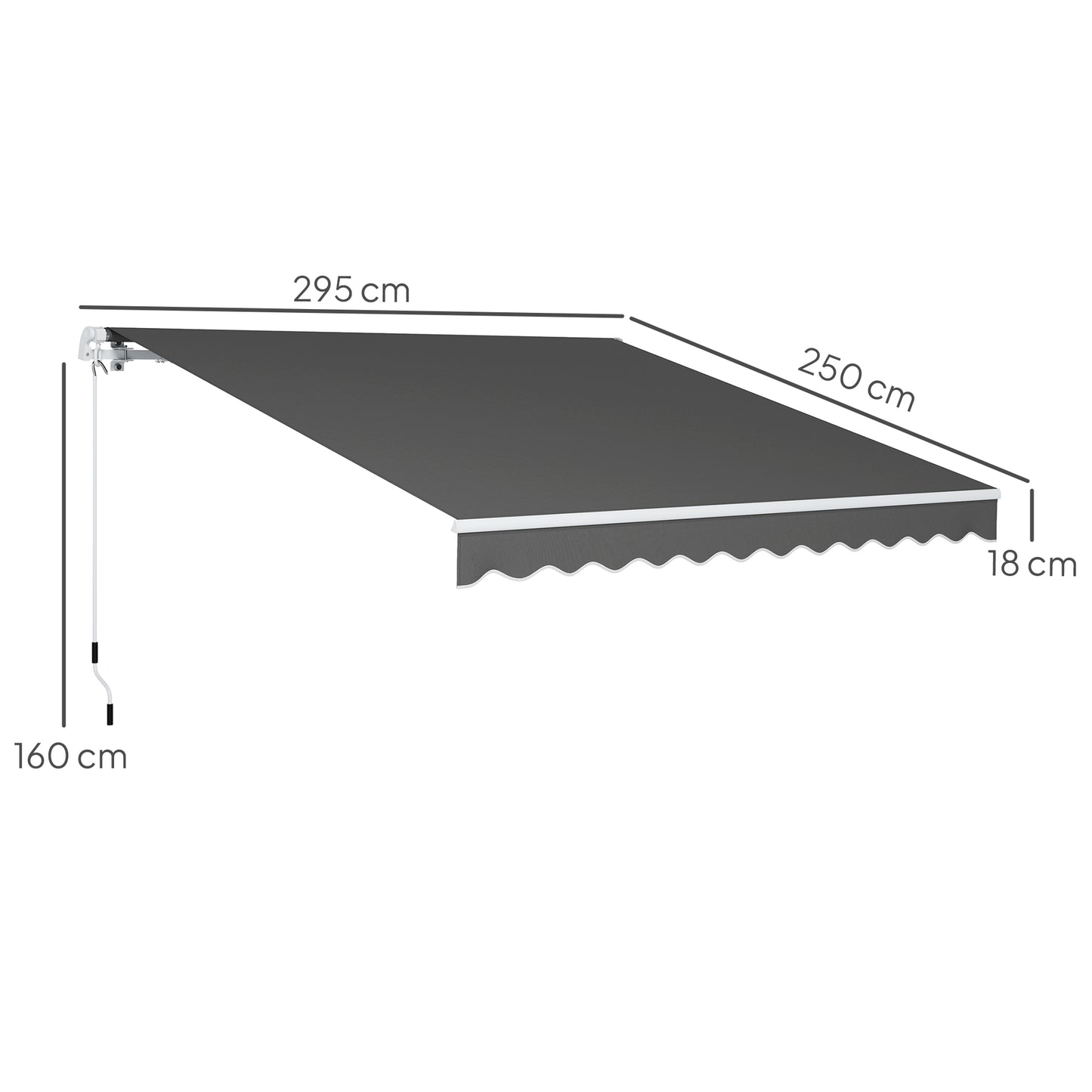 3 x 2.5m Garden Patio Manual Awning