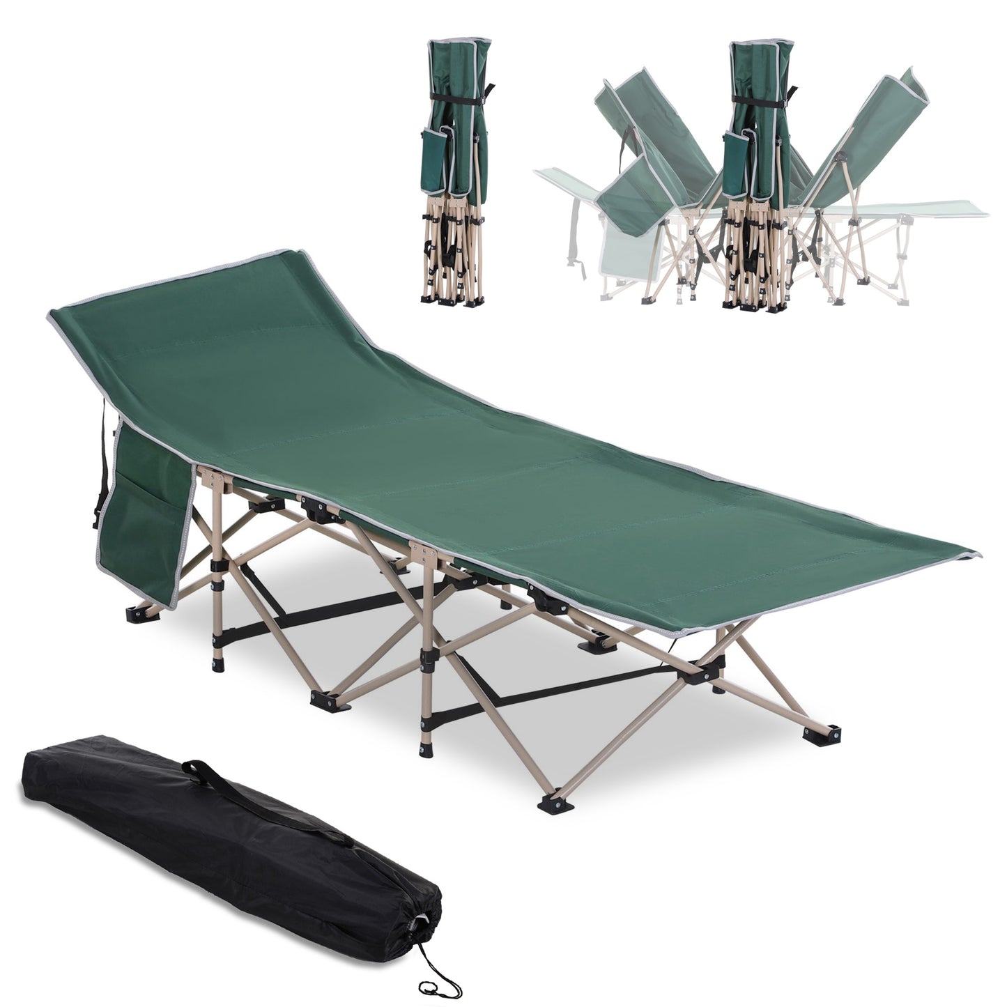 Single Person Camping Bed Folding Cot Outdoor Patio Portable