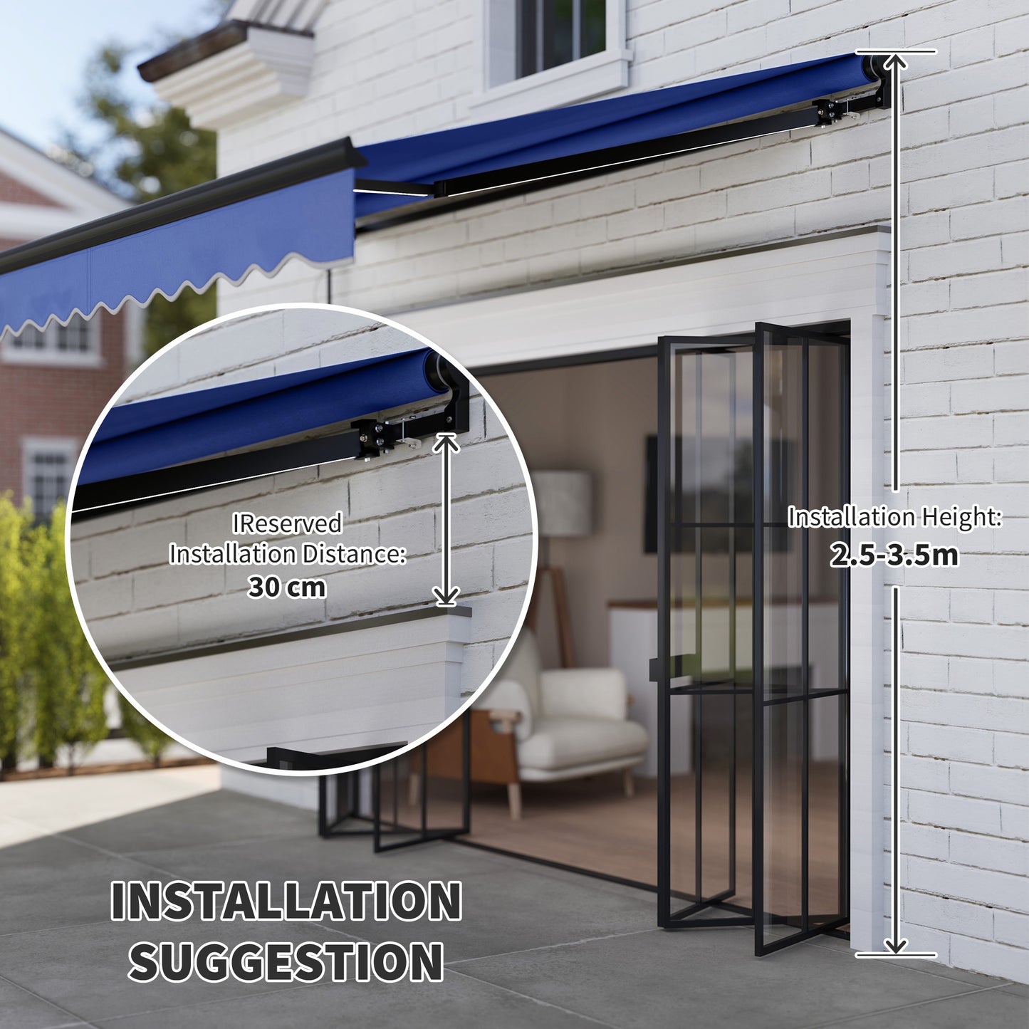 2.5 x 2m Electric Awning with LED Light and Remote Controller