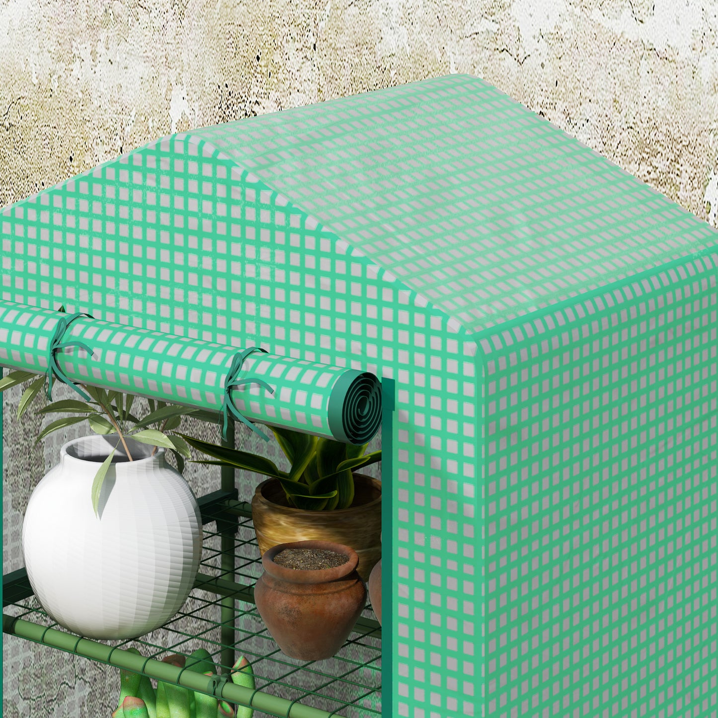 3 Tier Mini Greenhouse Portable Garden Grow House with Roll Up Door (1)