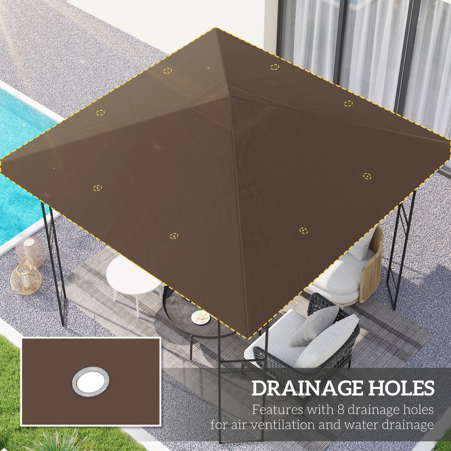 3 x 3(m) Gazebo Canopy Replacement Cover