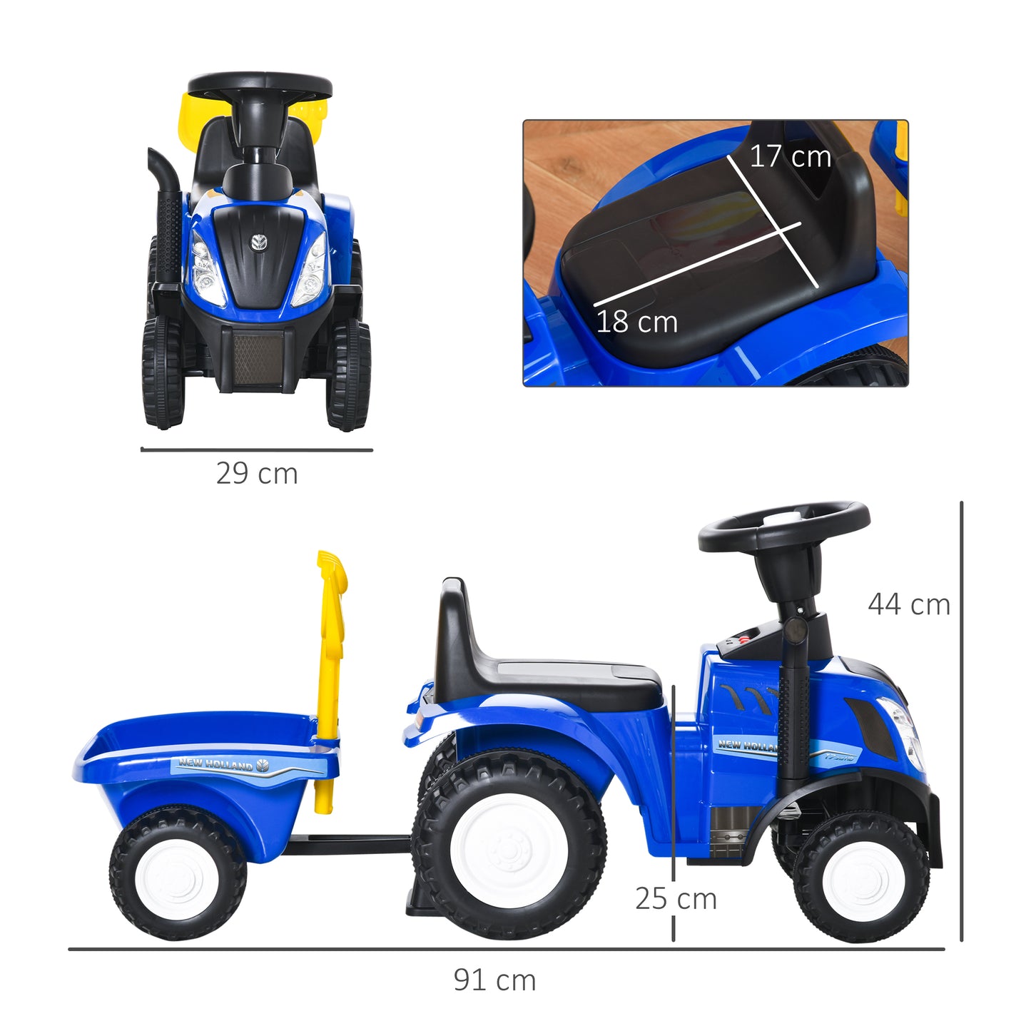 Ride On Tractor Toddler Walker Foot To Floor Slider w/ Horn Storage