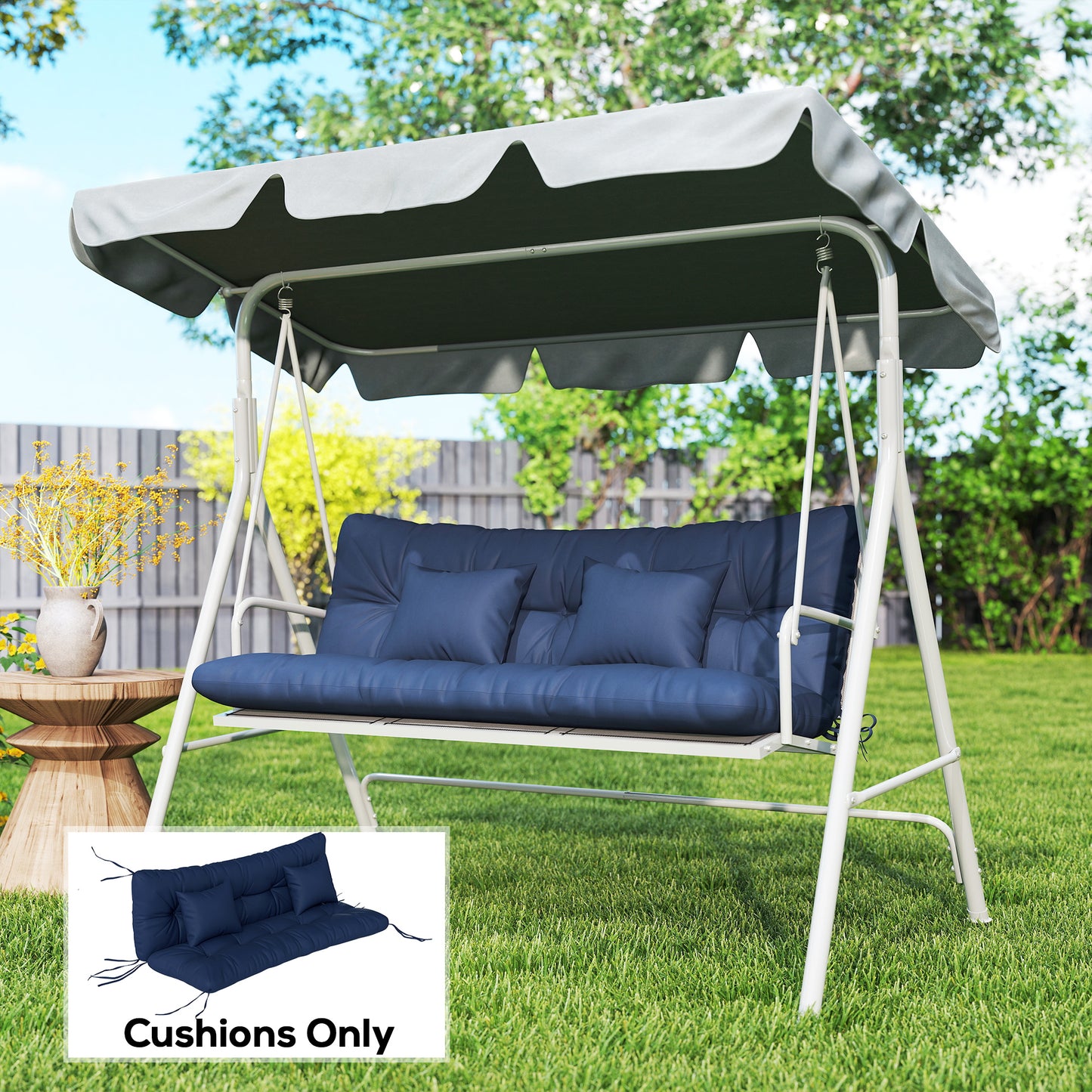 Outdoor Seat Cushions Back Cushion with 2 Pillows