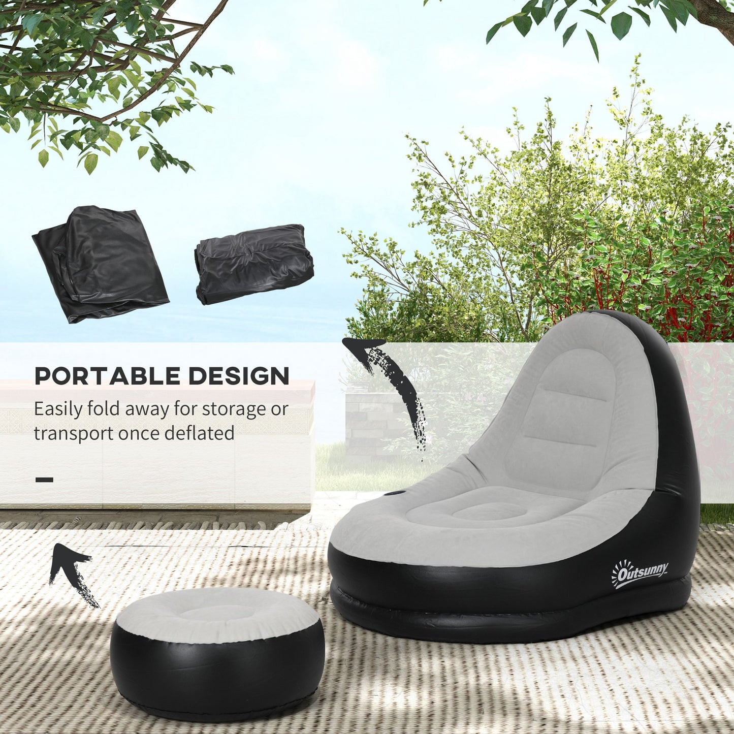 Inflatable Tub Chair and Footstool